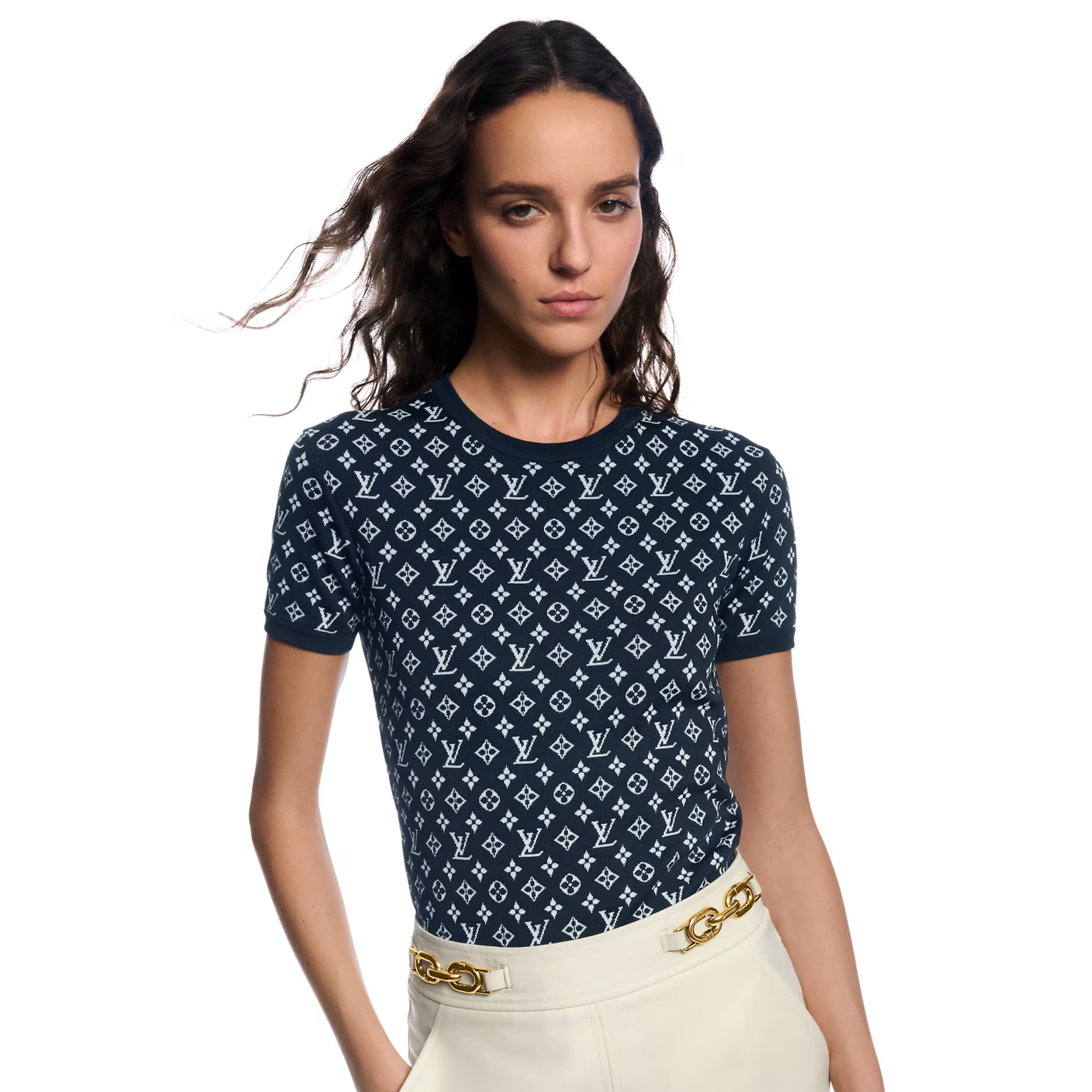 NIGO Louis Vuitton Women's Summer Letter Printed Round Neck Cotton Short Sleeve T-Shirt #nigo75352