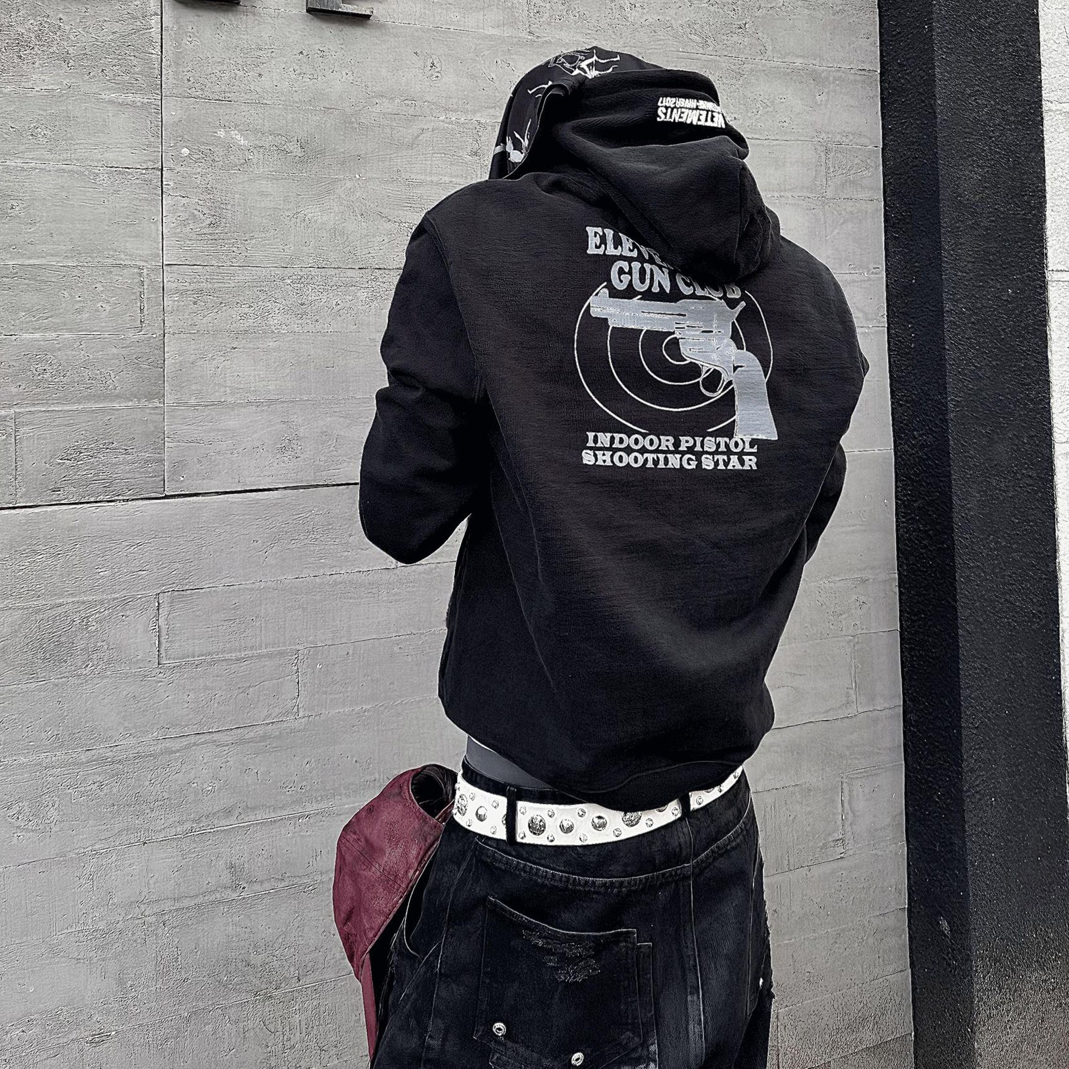 NIGO Vetements Men's Dark Style Pistol Print High Street Trend Loose Pullover Hoodie Spring And Autumn Fashion Embroidered Letter Sweatshirt Ngvp #nigo9982