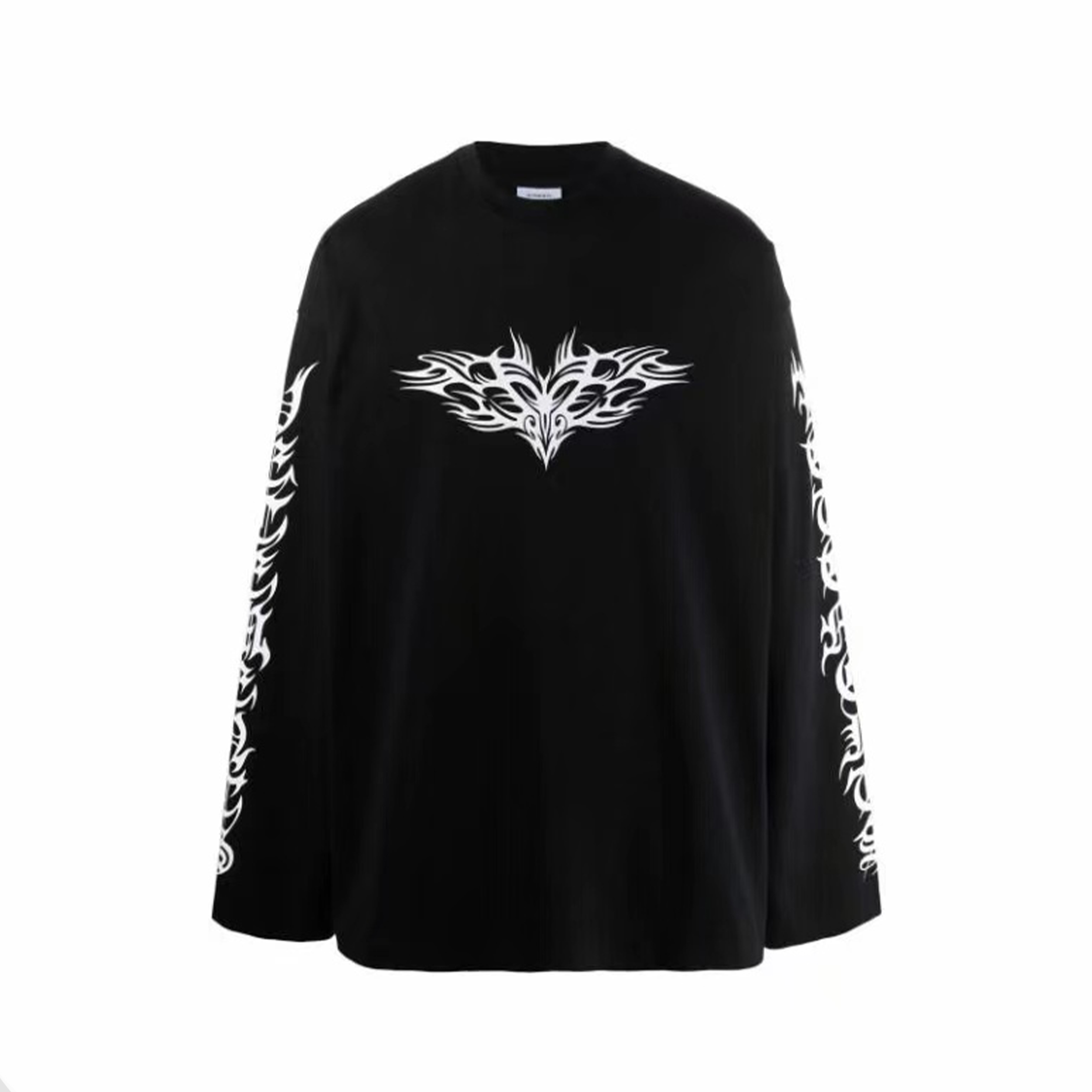 NIGO Vetements Men's Sanskrit Round Neck Long Sleeve T-shirt Spring Autumn Printing Black White Loose Vintage Bottoming Shirt Ngvp #nigo9986