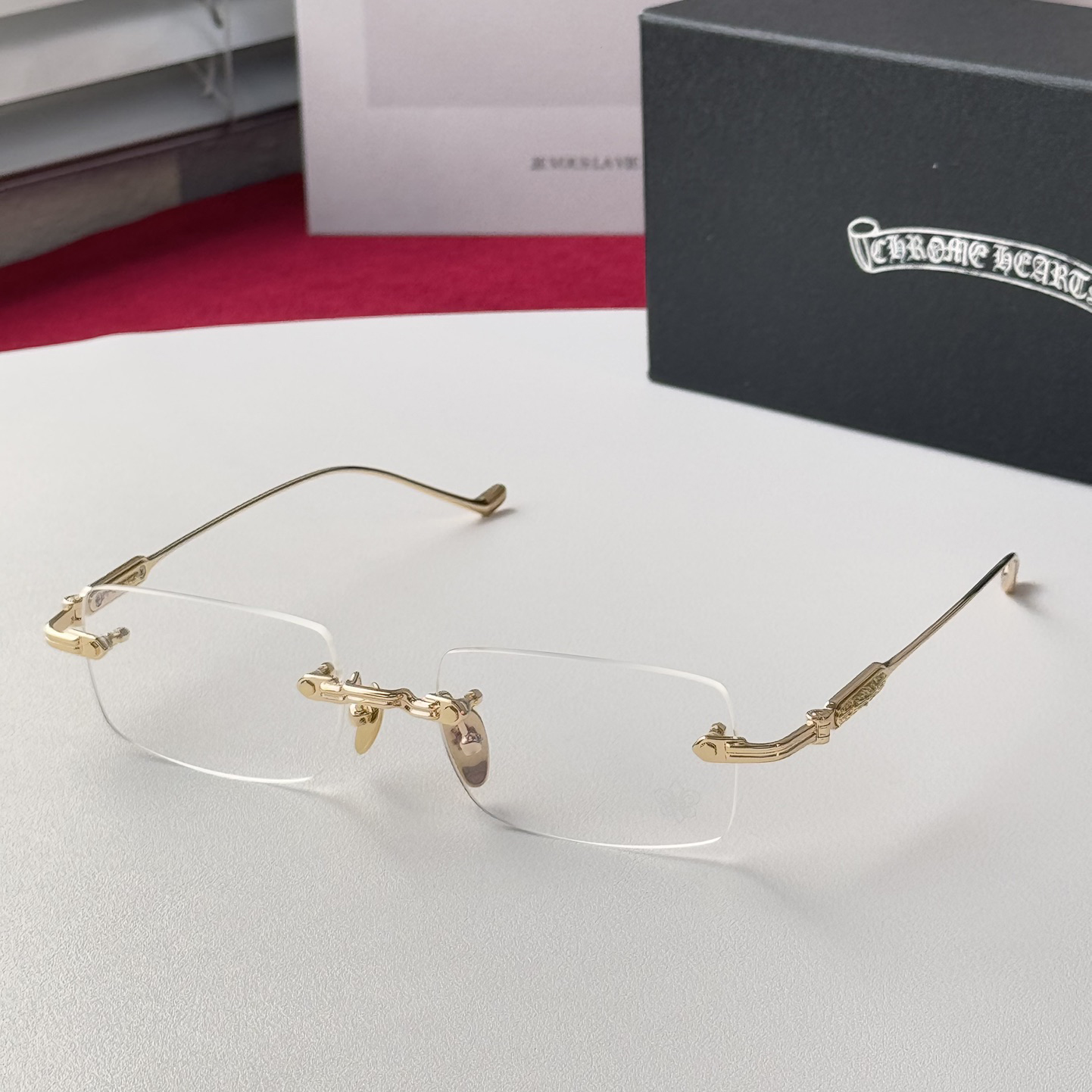 NIGO Chrome Hearts Men's Women's Solid Color Mirror Arm Carved Decoration Casual Fashion Square Glasses #nigo75355