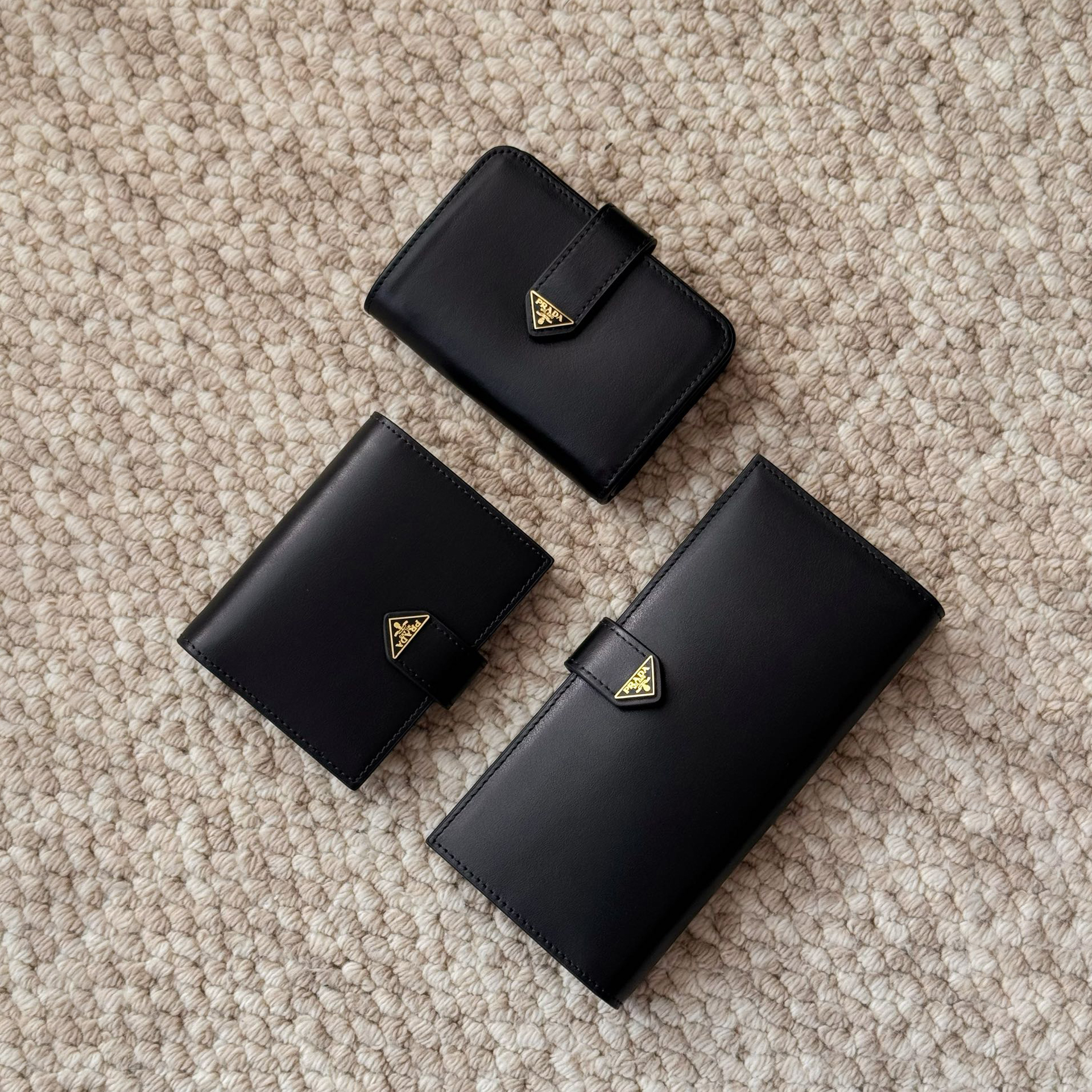 NIGO Prada Men's Triangle Logo Black Leather Coin Purse Card Case Bag Bags #nigo75361