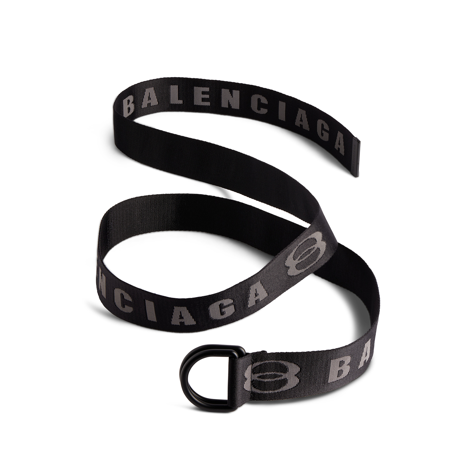NIGO Balenciaga Men's Monogrammed Black Canvas Fabric Belt #nigo75363