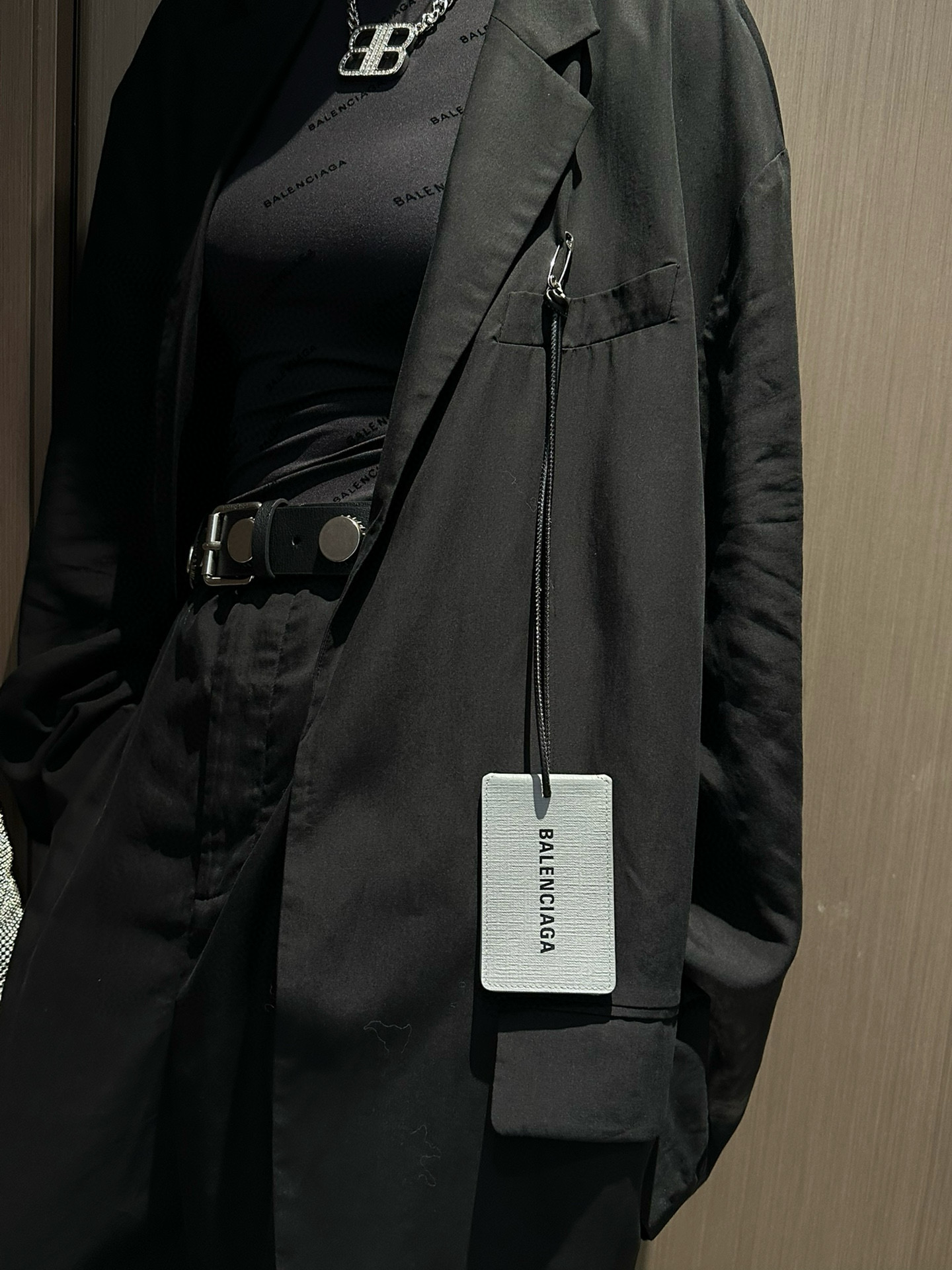 NIGO Balenciaga Men's And Women's Solid Color Leather Tag Brooch Pendant Jewelry #nigo75362