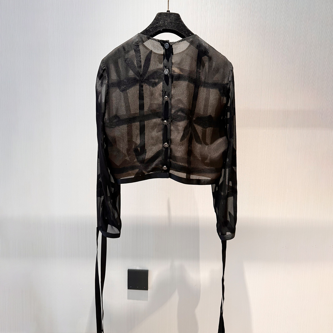 NIGO Chanel Women's Spring, Summer And Autumn Bow Jacquard Round Neck Short High-Street Silk Top T-Shirt Casual Solid Color Mid-Length Half Skirt Ngvp #nigo9995