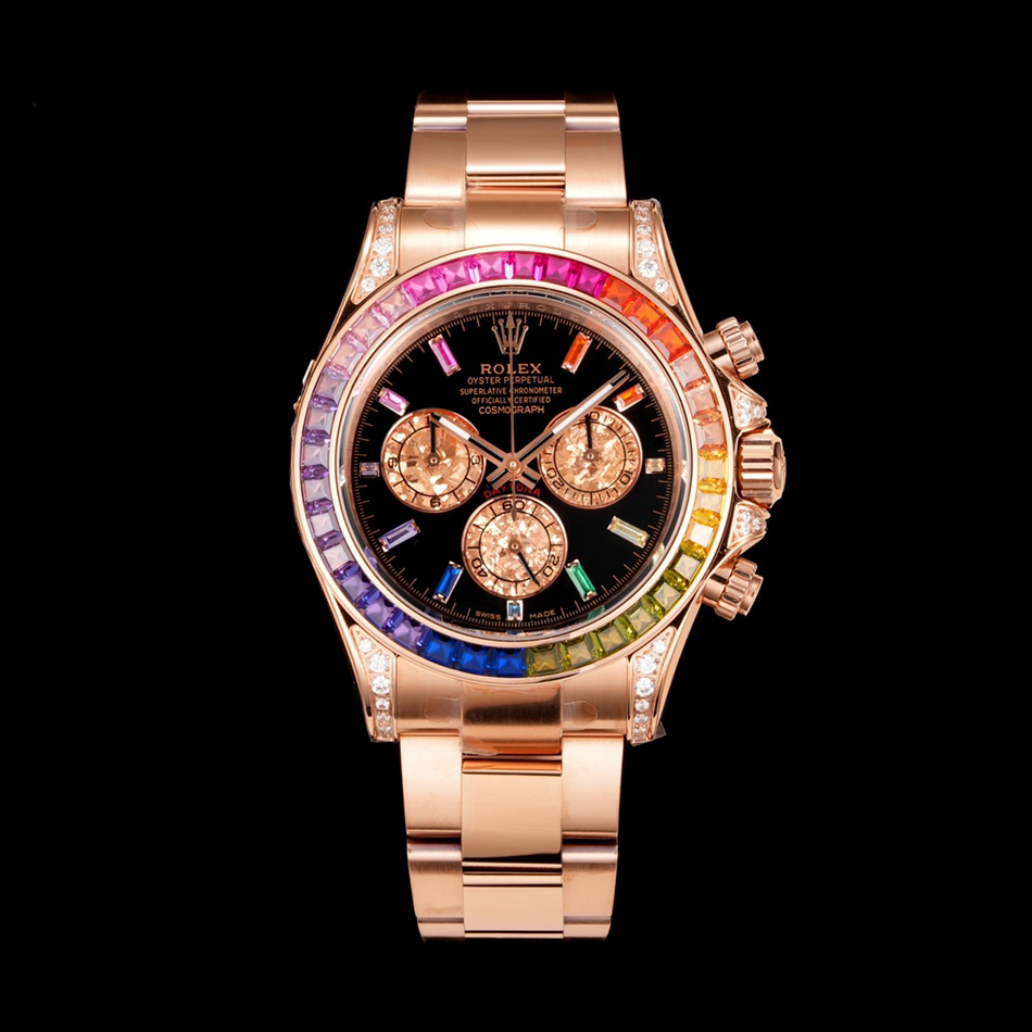 NIGO Rolex Men's Rainbow Diamond Bezel Automatic Mechanical Movement Steel Strap Watch #nigo75365