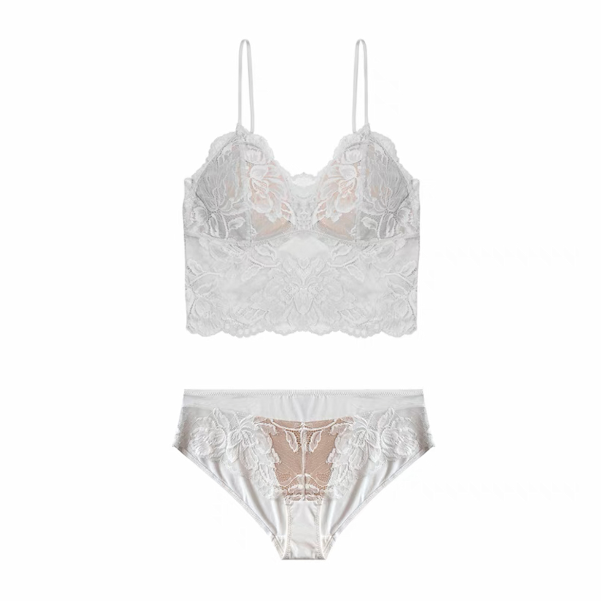 NIGO Laperla Brigitta Series Floral Lace Underwear Solid Color Fashion Sexy Bra & Panty Set Ngvp #nigo6167