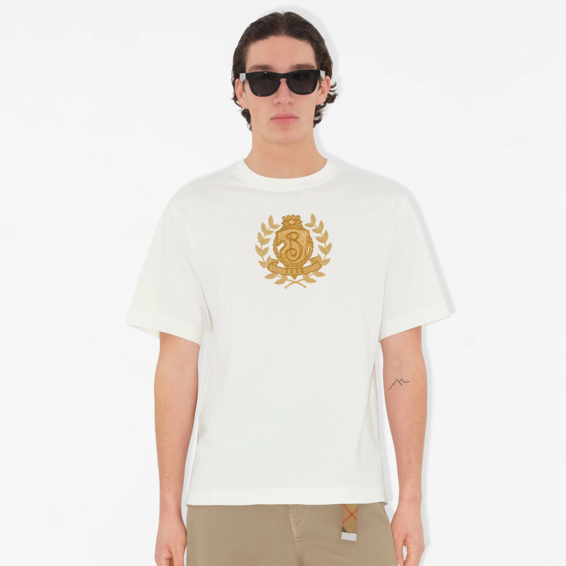 NIGO Burberry Men's And Women's Summer Solid Color Embroidered Logo Print Round Neck Cotton Short Sleeve T-shirt #nigo75383