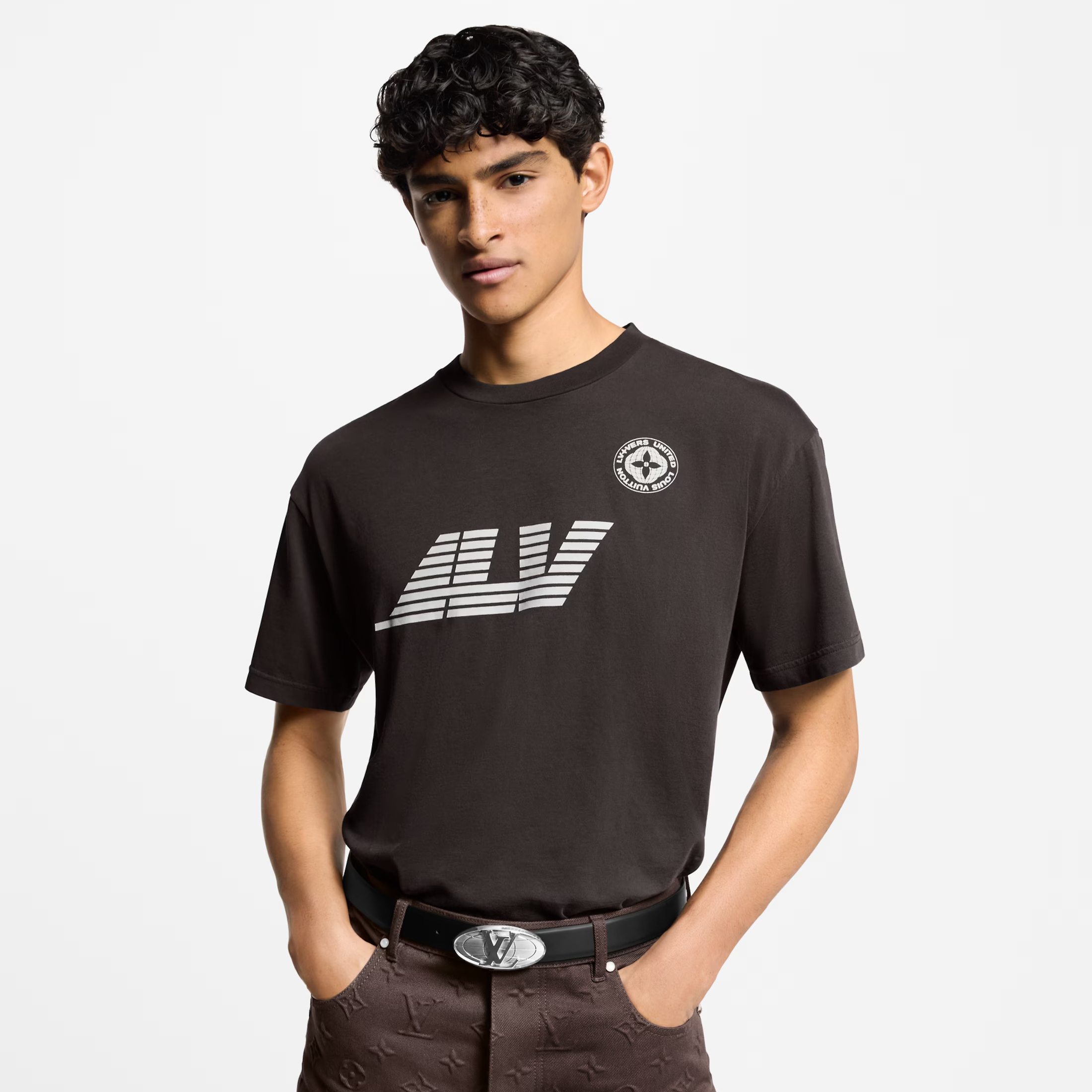 NIGO Louis Vuitton Men's Summer Solid Color Graphic Printed Round Neck Cotton Short Sleeve T-Shirt #nigo75382