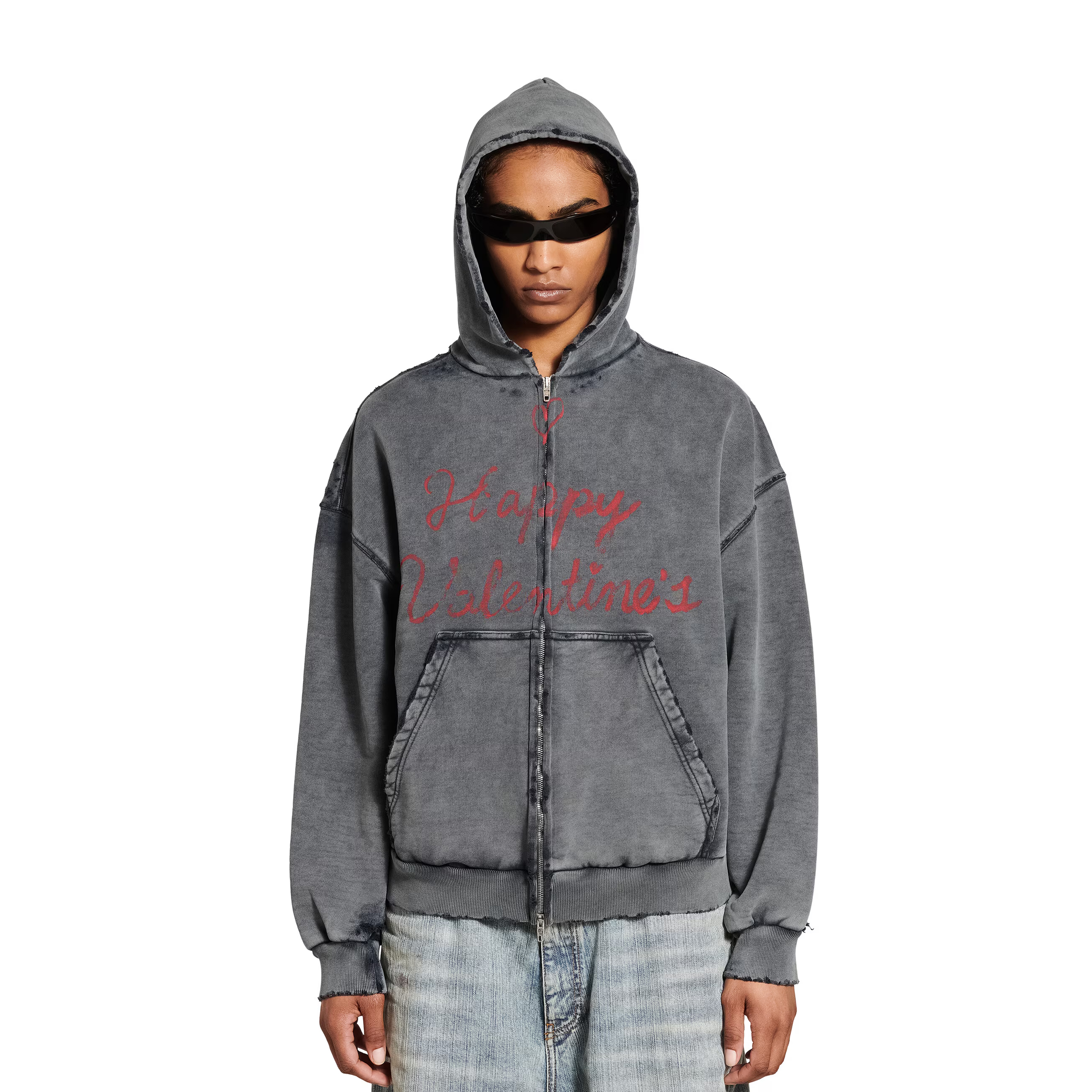 NIGO Balenciaga Men's Women's High Street Spring And Autumn Cotton Lipstick Valentines Zipper Hoodie Fitted Solid Color Sweatshirt Ngvp #nigo1131