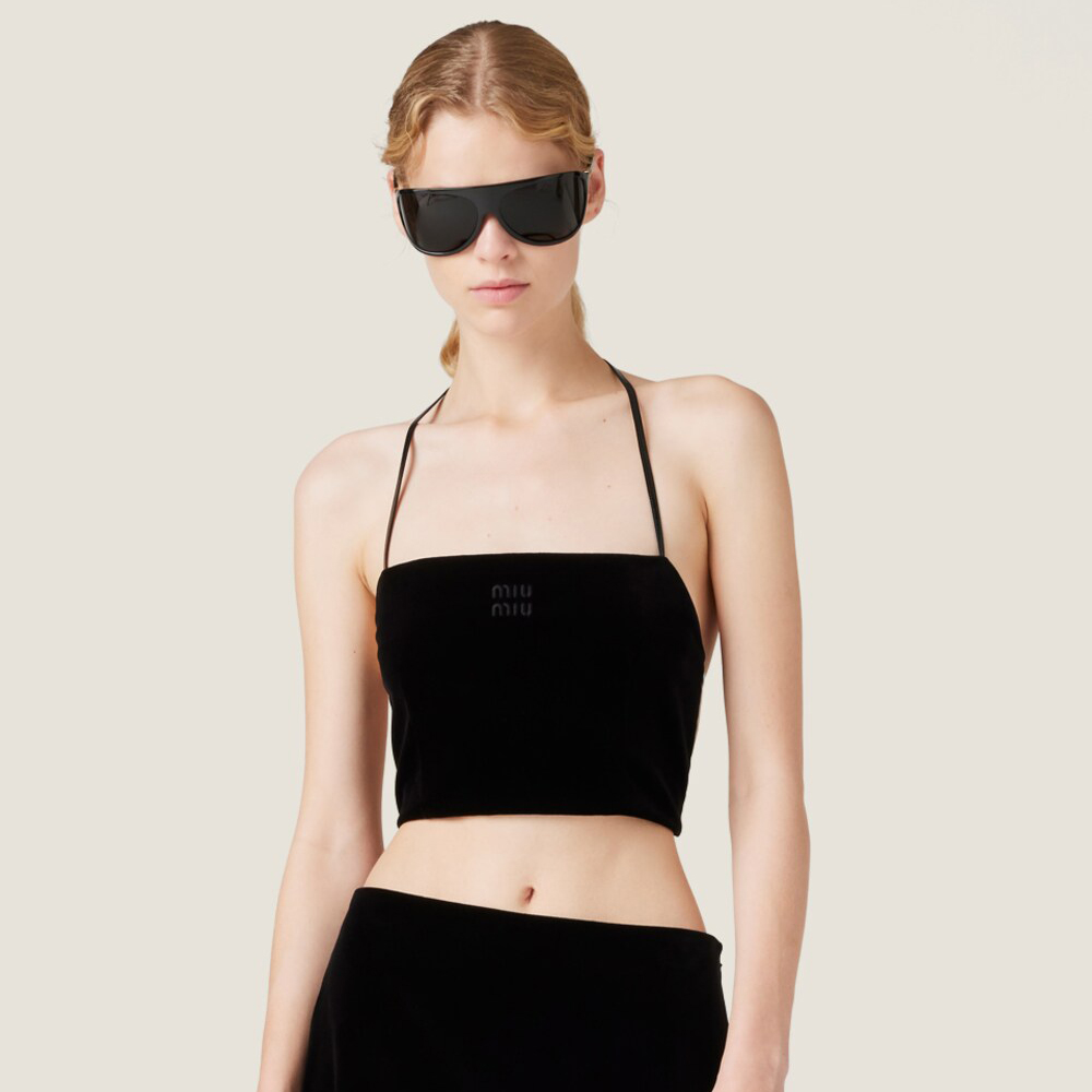 NIGO MiuMiu Women's Summer Solid Color Logo Embroidery Letter Hanging Neck Camisole Top #nigo75385