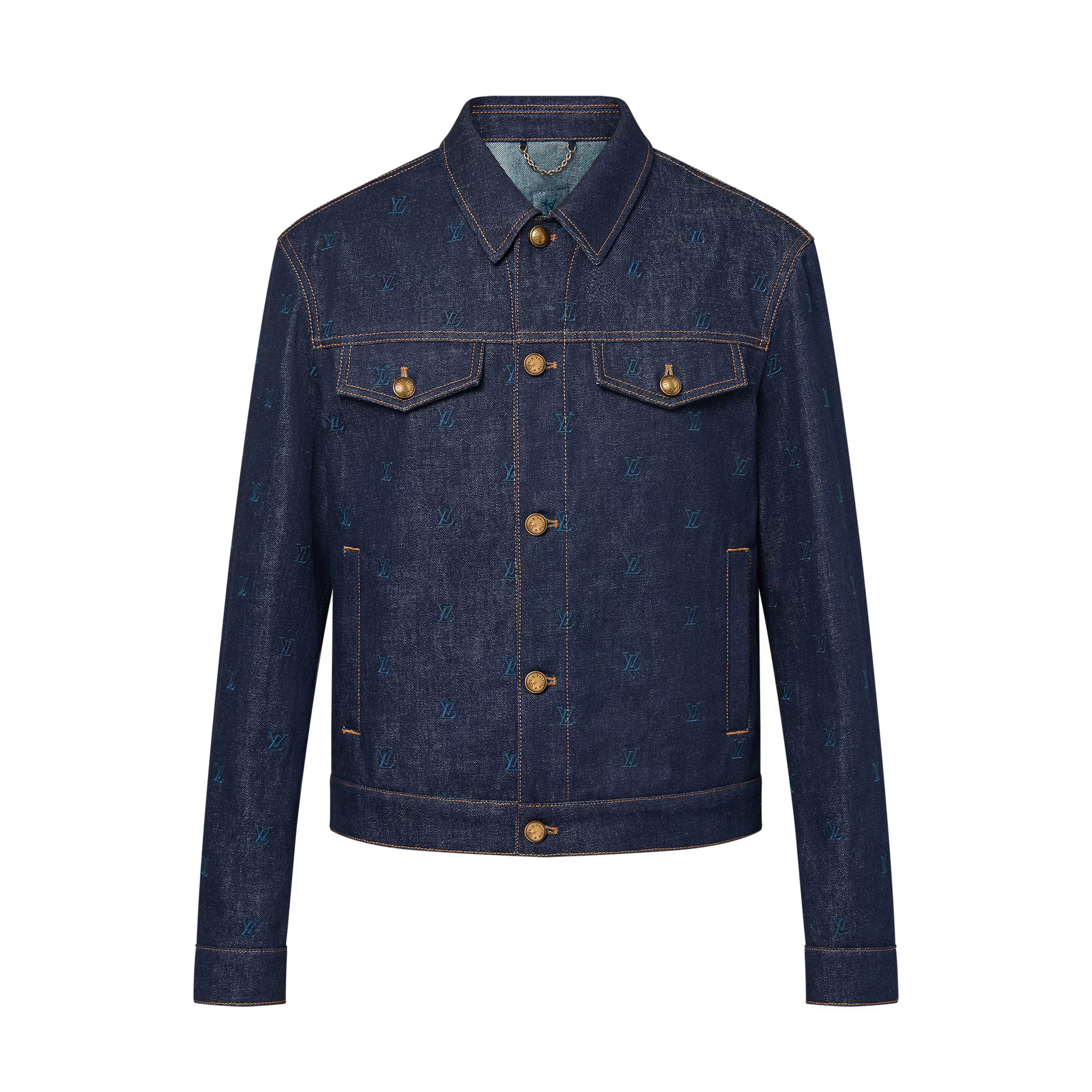 NIGO Louis Vuitton Men's Spring And Autumn Logo Embroidery Color Line Single Breasted Denim Long Sleeved Jacket Jeans Pants Set Suit #nigo75393