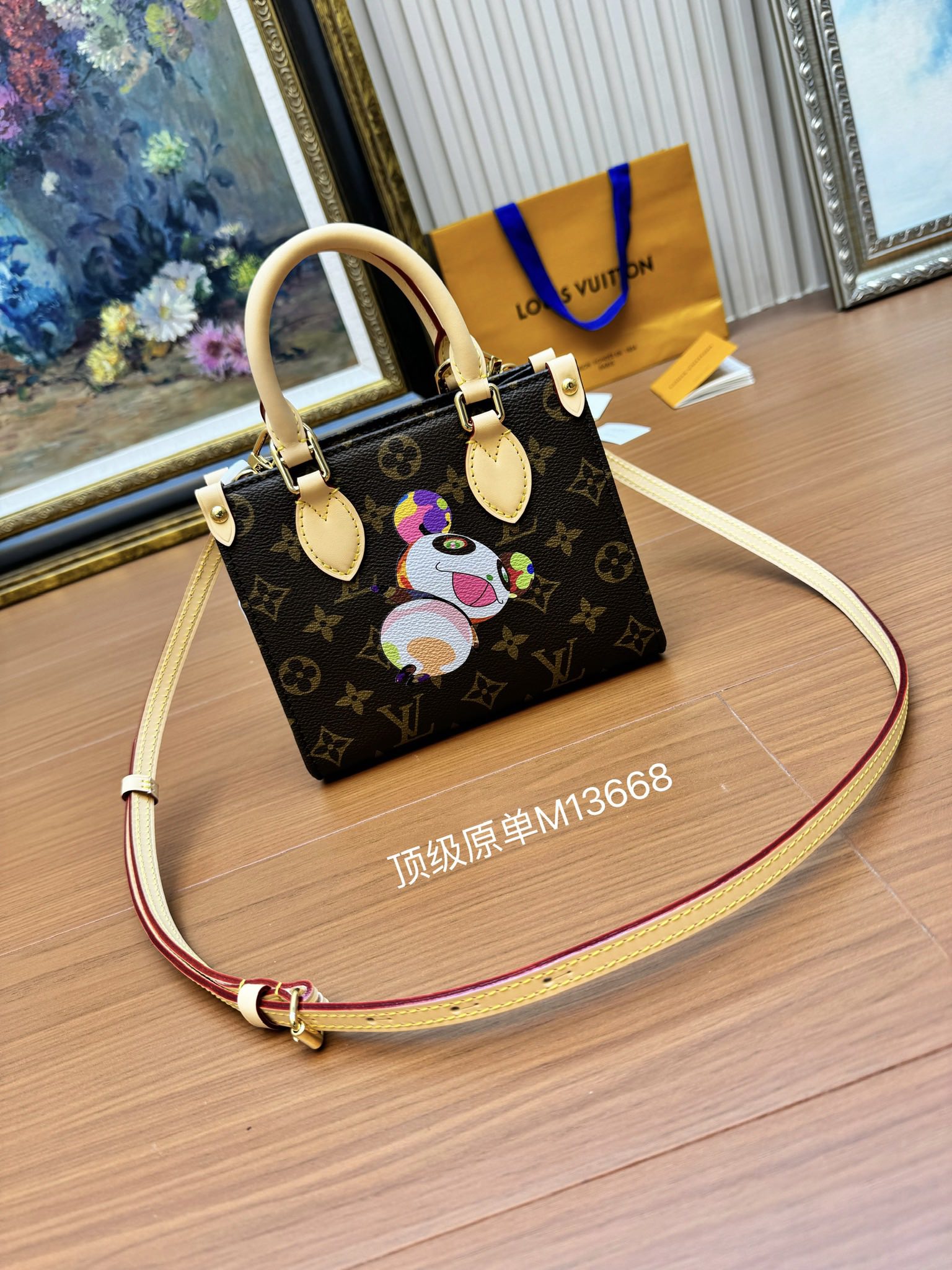 NIGO Louis Vuitton Lv X Tm Onthego Bb Women's Brown Old Flower Full Printing Removable Adjustable Shoulder Strap Coated Canvas Splicing Cowhide Tote Bag Shopping Bags Shoulder Crossbody Handbags #nigo75413