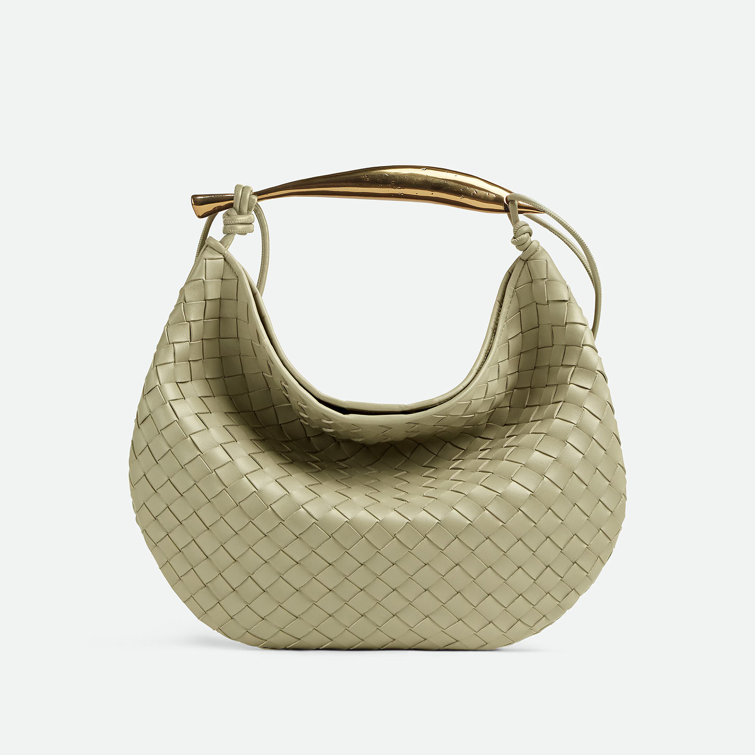 NIGO Bottega Veneta Women's Solid Color Woven Magnetic Clasp Closure Sheepskin Half Moon Bag Casual Sardine Tote Bags #nigo75432