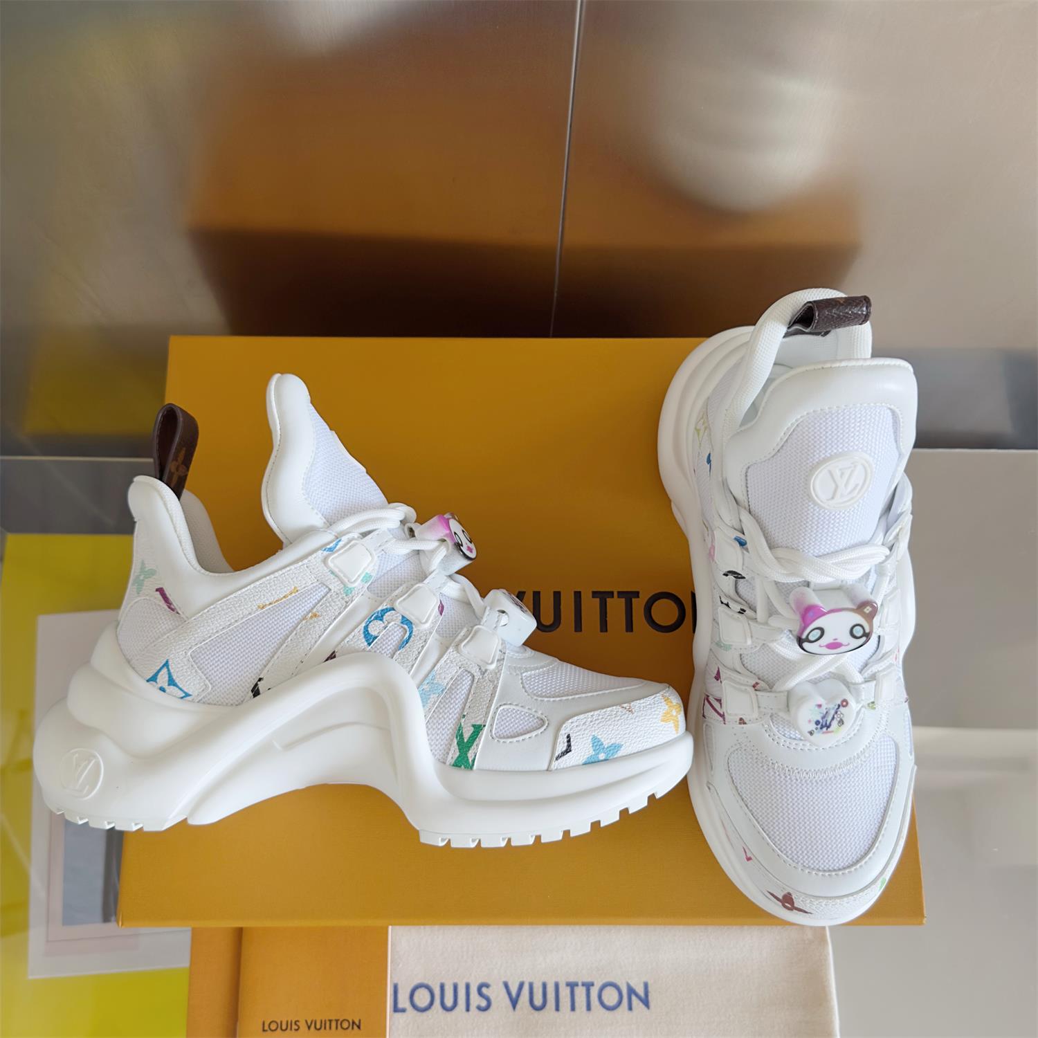 NIGO Louis Vuitton Archlight Women's Fall/Winter Leather Lace Up Low Top Casual Sneakers Shoes #nigo75438