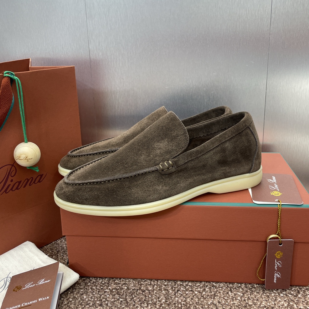 L NIGO Loro Piana Men's Spring/Summer Solid Color Suede Leather Loafers Shoes