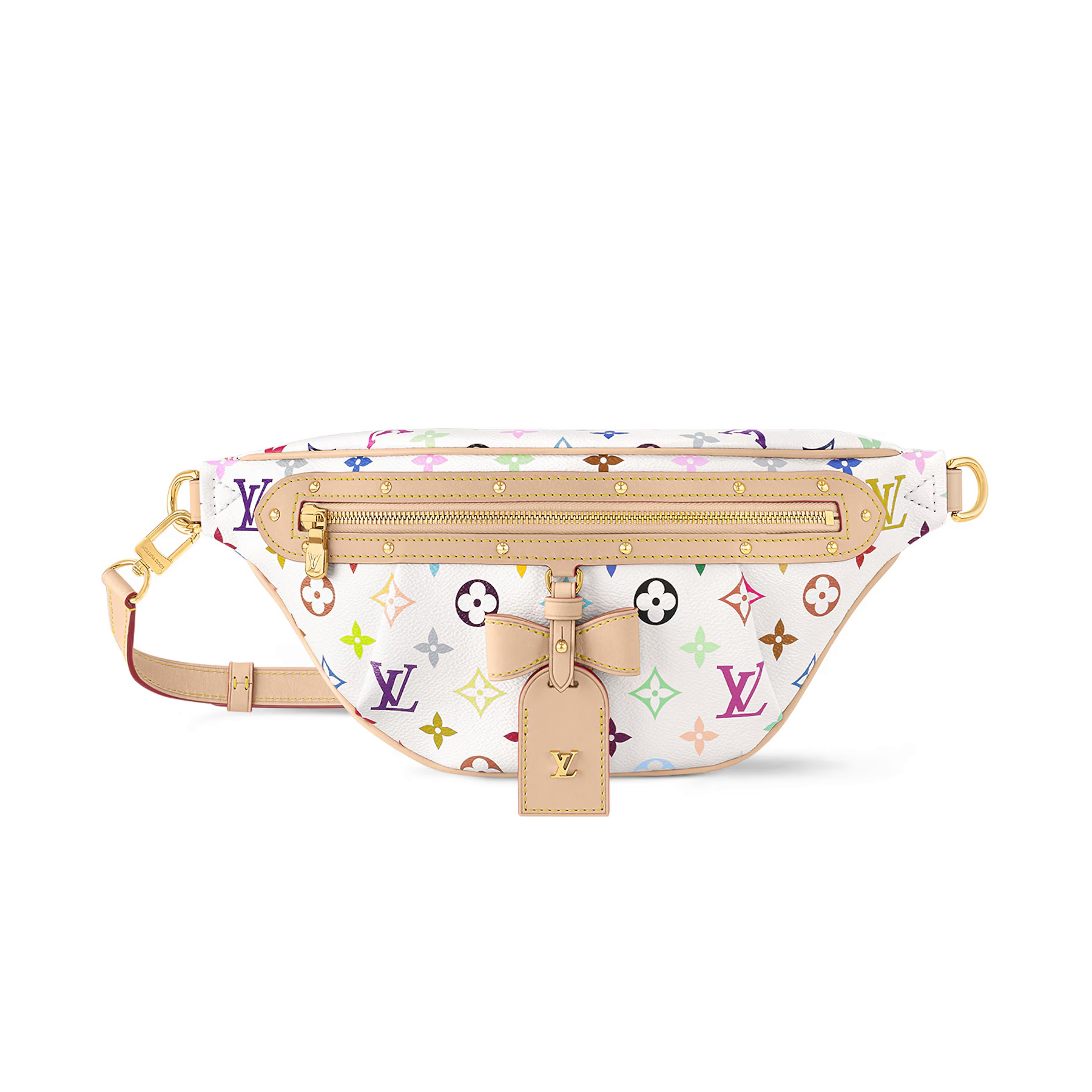 NIGO Louis Vuitton LV x TM High Rise Women's Colorful Monogrammed Zipper Closure Coated Canvas Leather Trimmed Belt Bag Bags #nigo75436