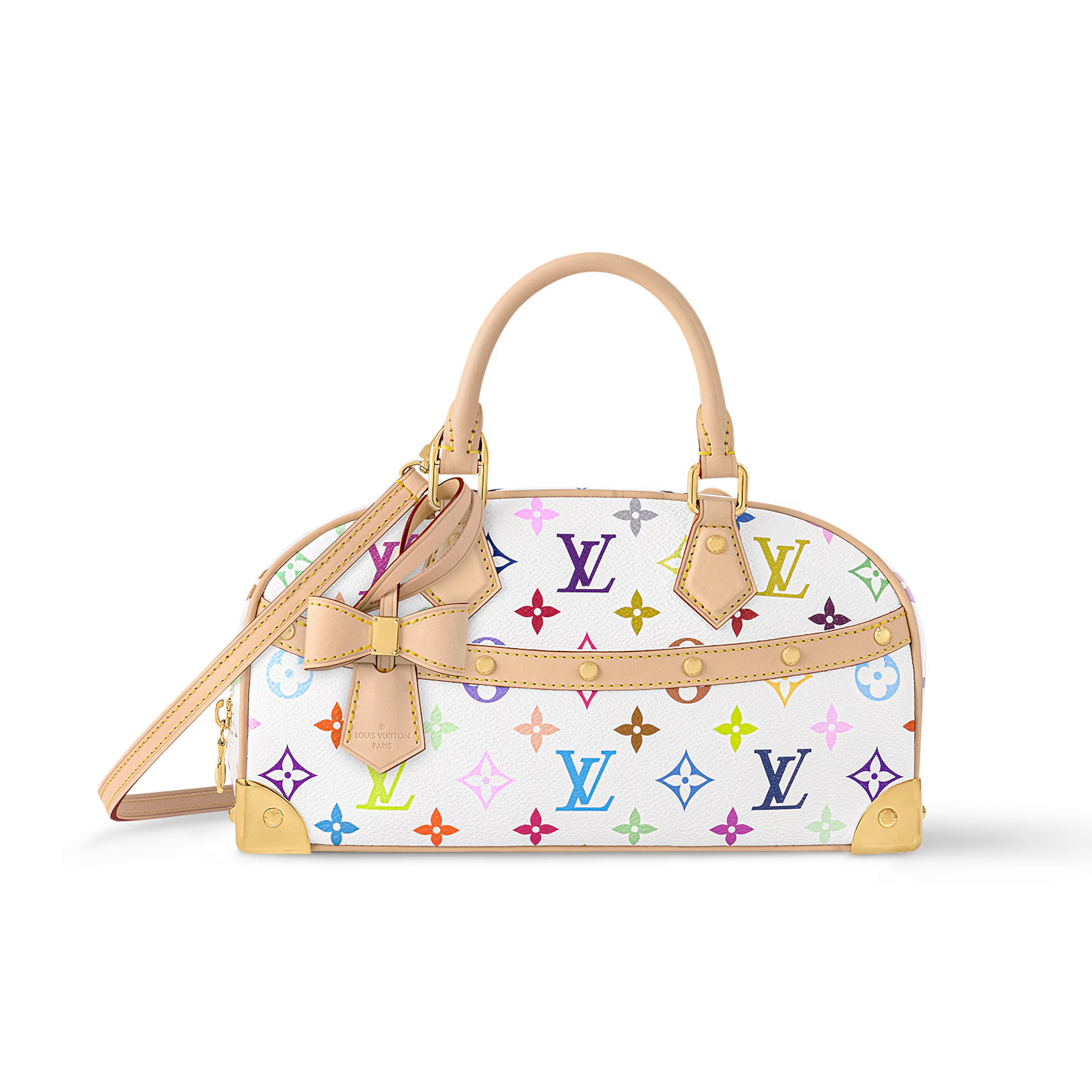 NIGO Louis Vuitton LV x TM Handbag East West Women's Removable Shoulder Strap Zipper Closure Colorful Monogram Printed Printed Coated Canvas Leather Trimmed Shoulder Crossbody Bag Bags #nigo75437