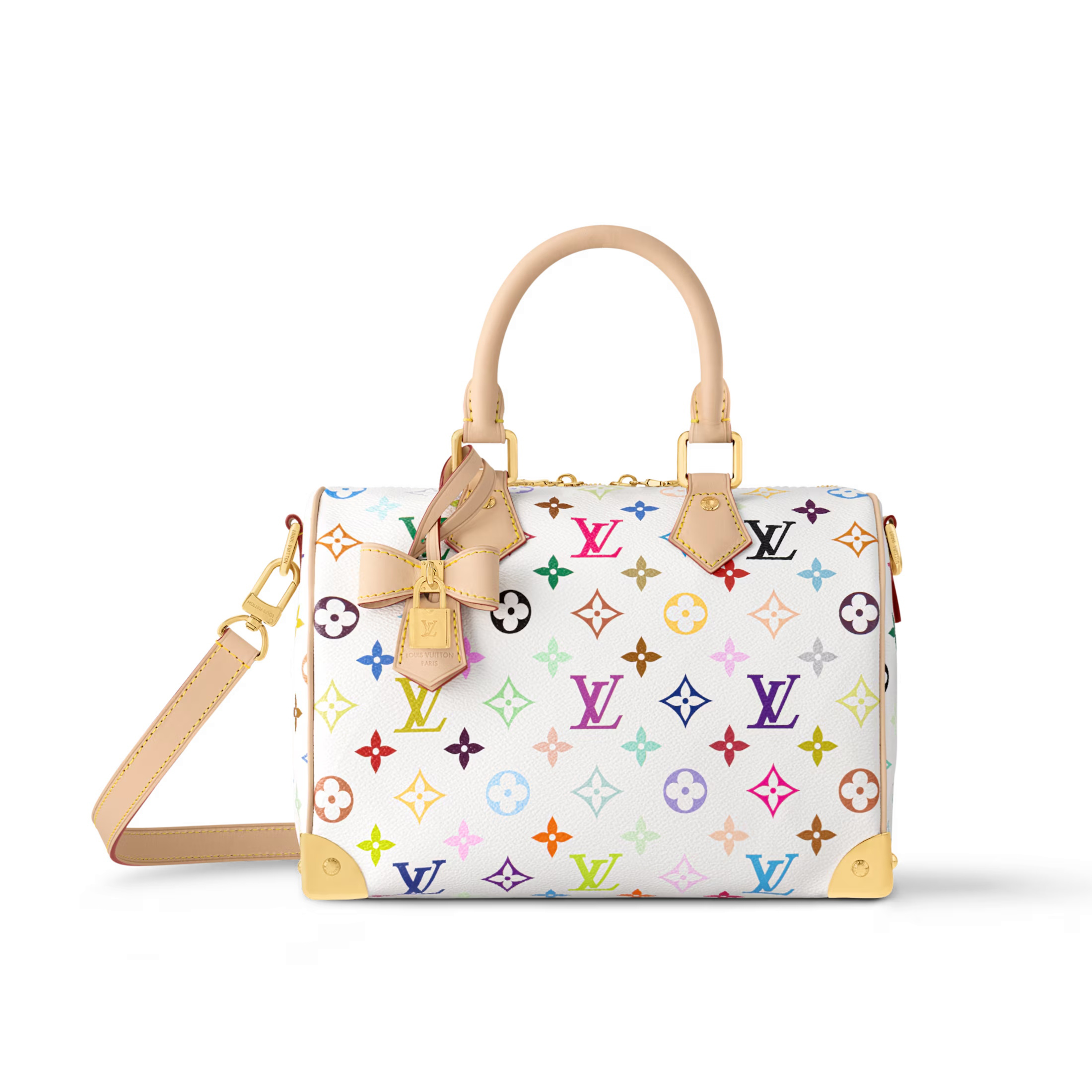 NIGO Louis Vuitton Lv X Tm Speedy Bandoulière 25 Women's Colorful Monogram Print Adjustable Detachable Strap Leather Shoulder Crossbody Bag Tote Bags #nigo75434
