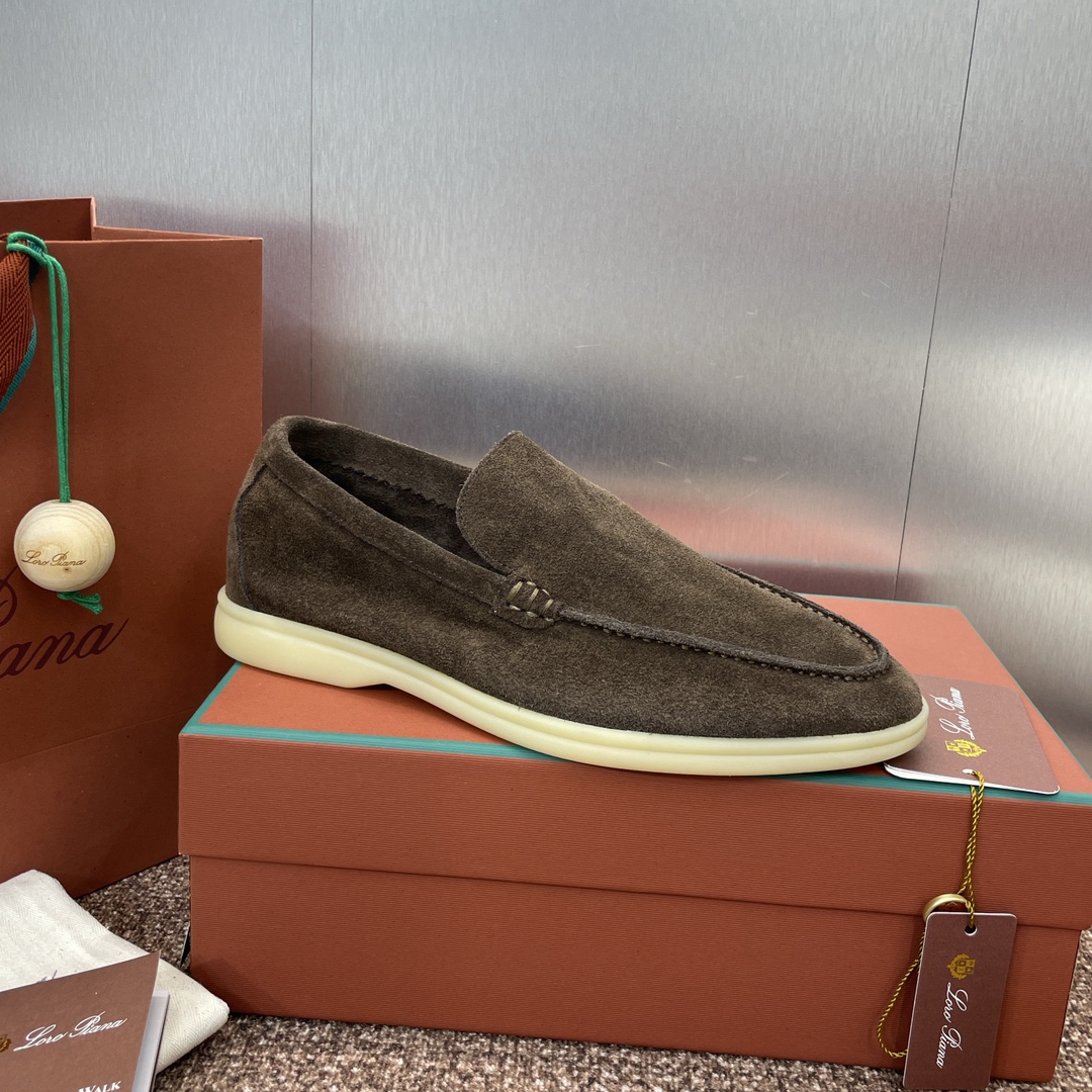 L NIGO Loro Piana Men's Spring/Summer Solid Color Suede Leather Loafers Shoes