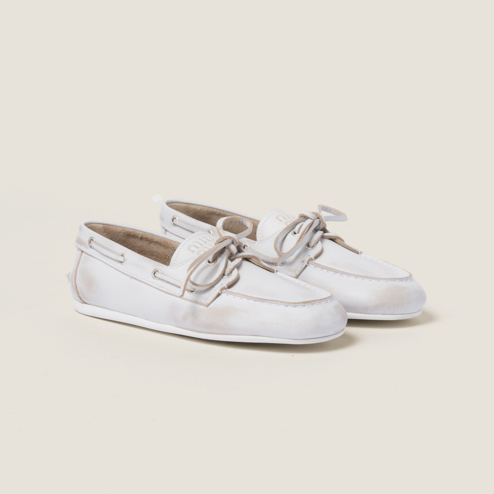 NIGO MiuMiu Women's Spring And Summer Solid Color Round Head Overfoot Low Top Lace Up Loafers Shoes #nigo75441