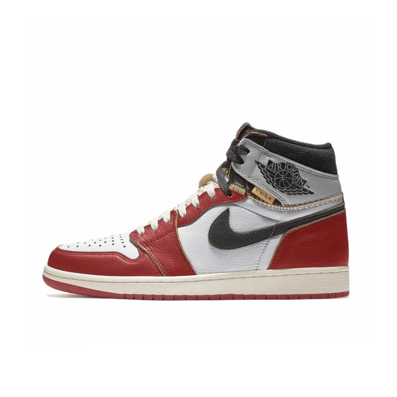 NIGO Union LA xJordan Air Jordan 1 Basketball Shoes Men's High-top Retro Basketball Shoes Black Red Colour Blocking Non-slip Wearable Hundred Sports Shoes Sneaker #nigo75444