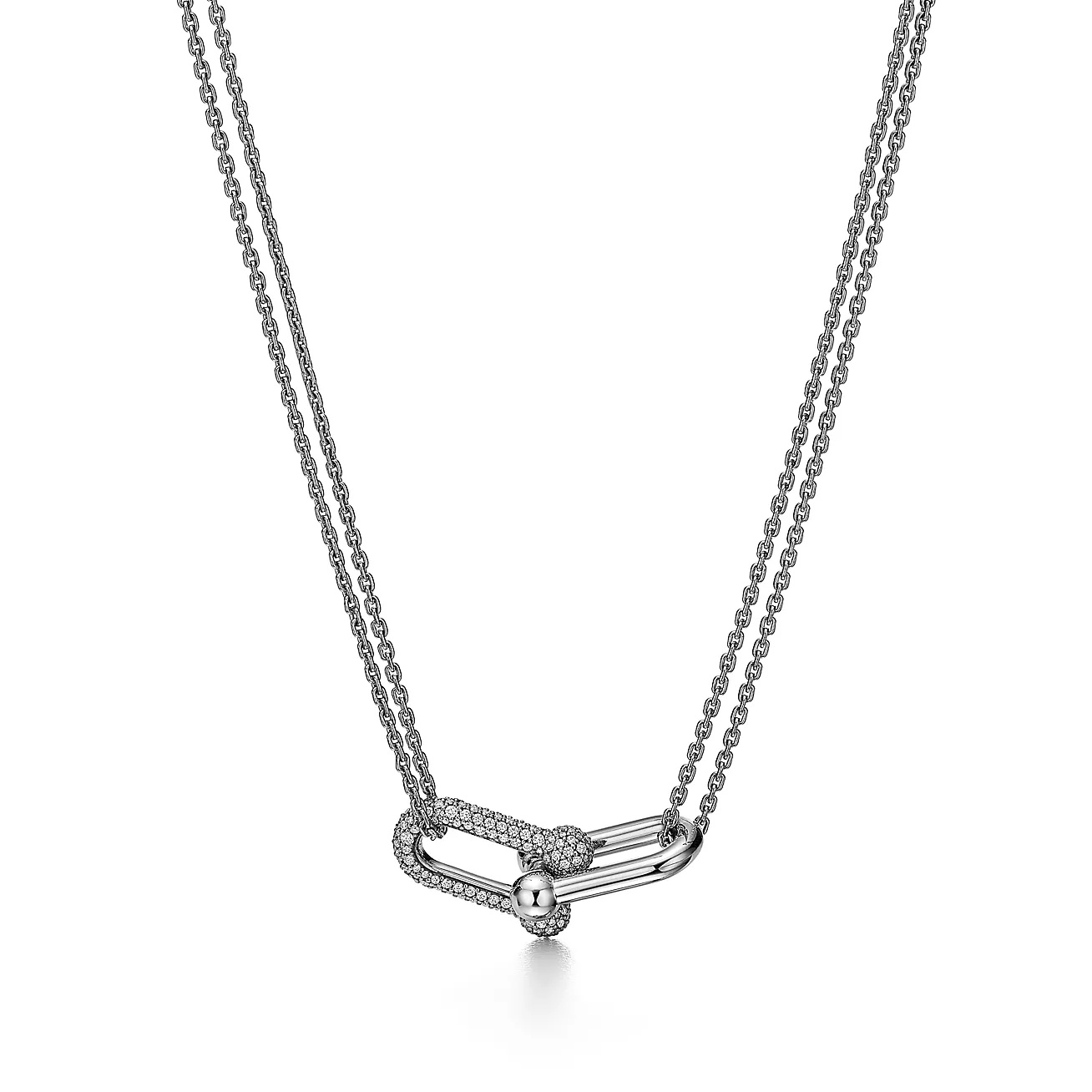 NIGO Tiffany & Co. Women's Double Chain Buckle Necklace Luxury Diamond Style Casual Necklace Jewelry Accessories #nigo75462