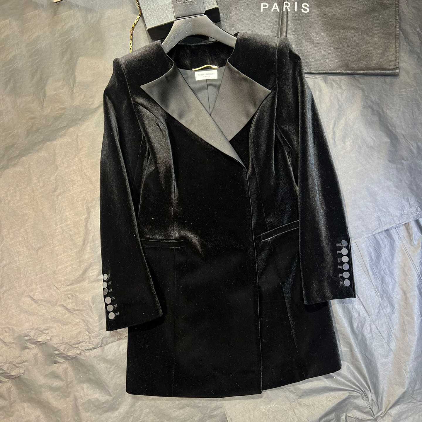 NIGO Saint Laurent Women's Autumn And Winter Velvet Lapel Long Sleeve Solid Color Blazer Jacket Dresses Ngvp #nigo1136