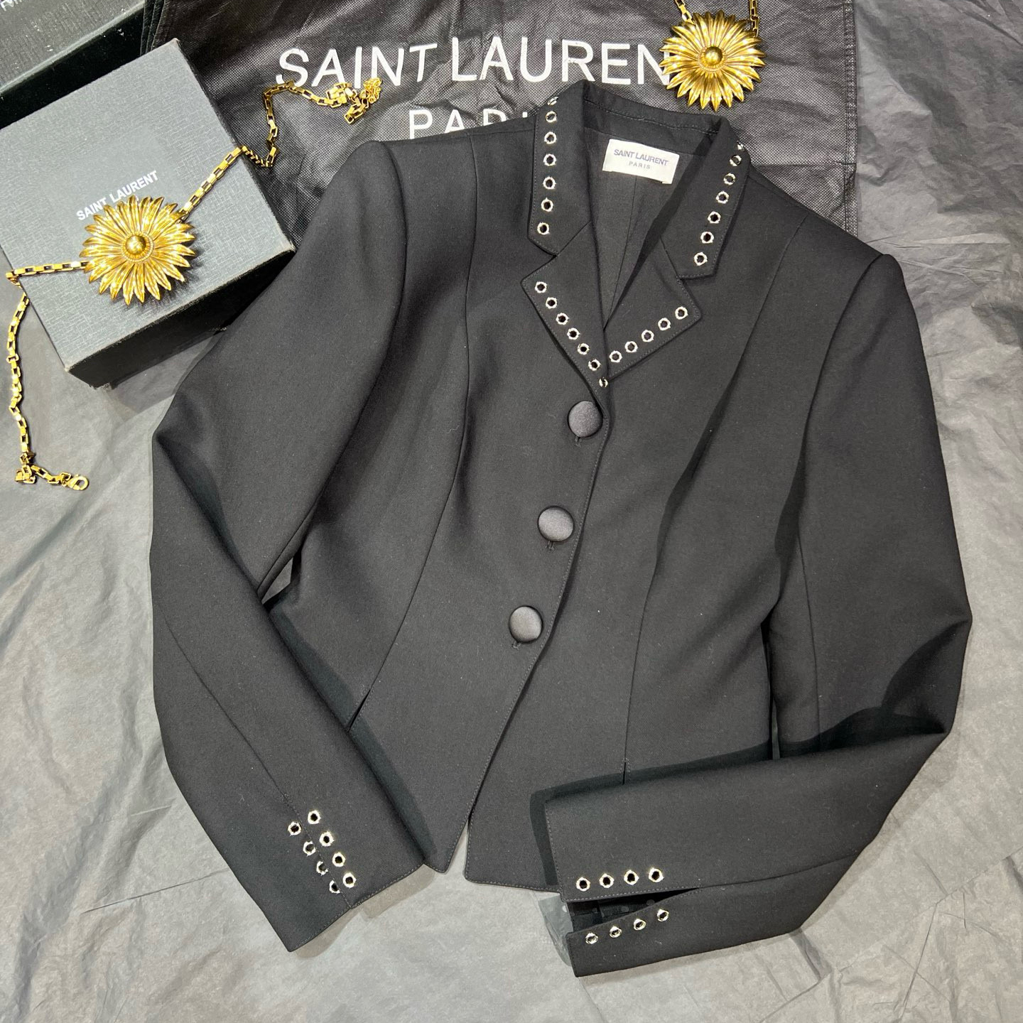 NIGO Saint Laurent Women's Spring And Autumn Single-Breasted V-Neck Long-Sleeved Blazer Jacket Casual Solid Color Half-Skirt Suit Ngvp #nigo1137