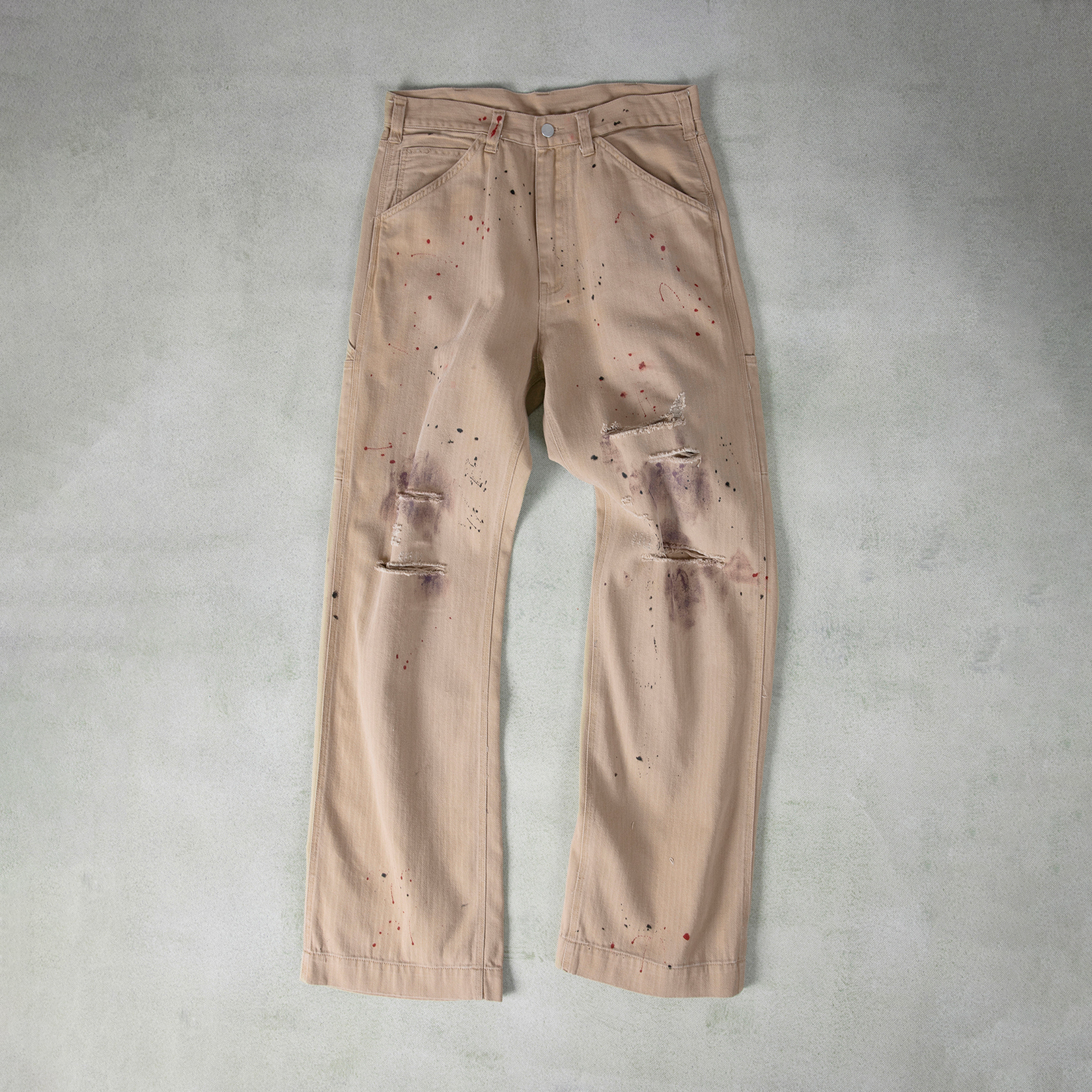 NIGO Men's Four Seasons Washed And Old Destruction Wide-Legged Pants Work Pants Casual Solid Color Pants Ngvp #nigo1141