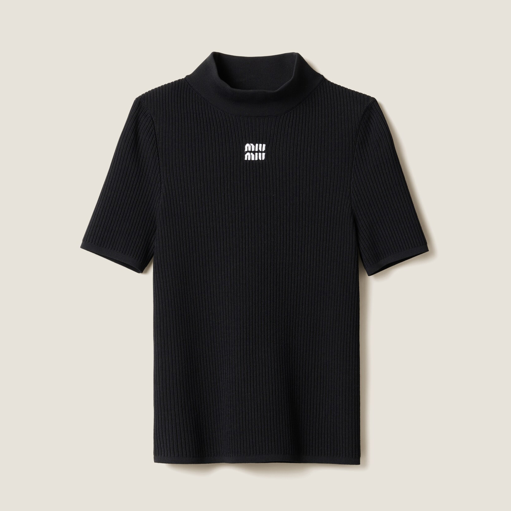 NIGO MiuMiu Women's Spring and Summer Slim Half Plunge Short Sleeve Round Neck Knit Sweater T-shirt #nigo75453