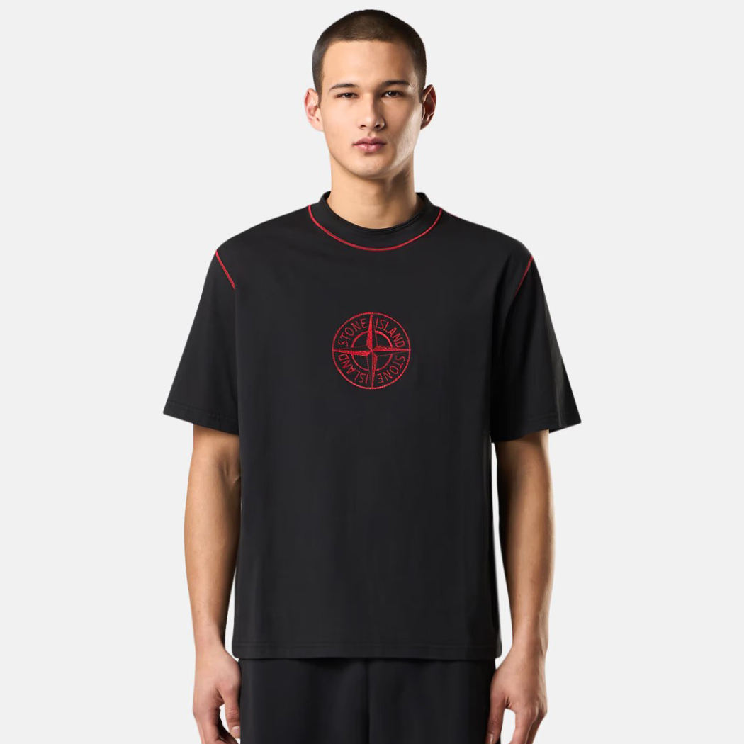 NIGO Stone Island Men's Summer Embroidery Pattern Printed Round Neck Cotton Solid Color Short Sleeve T-Shirt #nigo75456