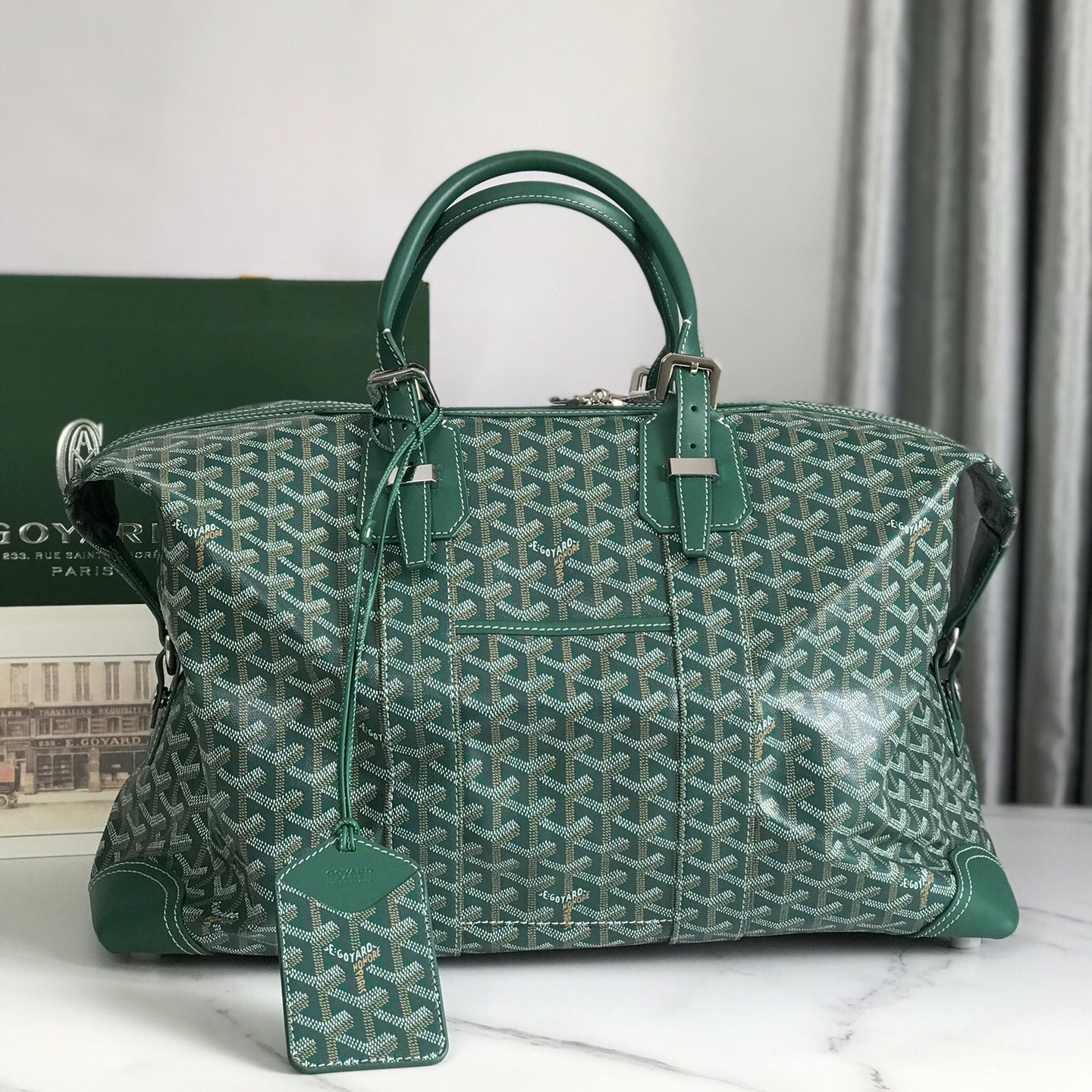 NIGO GOYARD Men's And Women's Old Flower Full Print Canvas Collocation Cowhide Shoulder Cross Handbag Travel Bag Bags #nigo75471