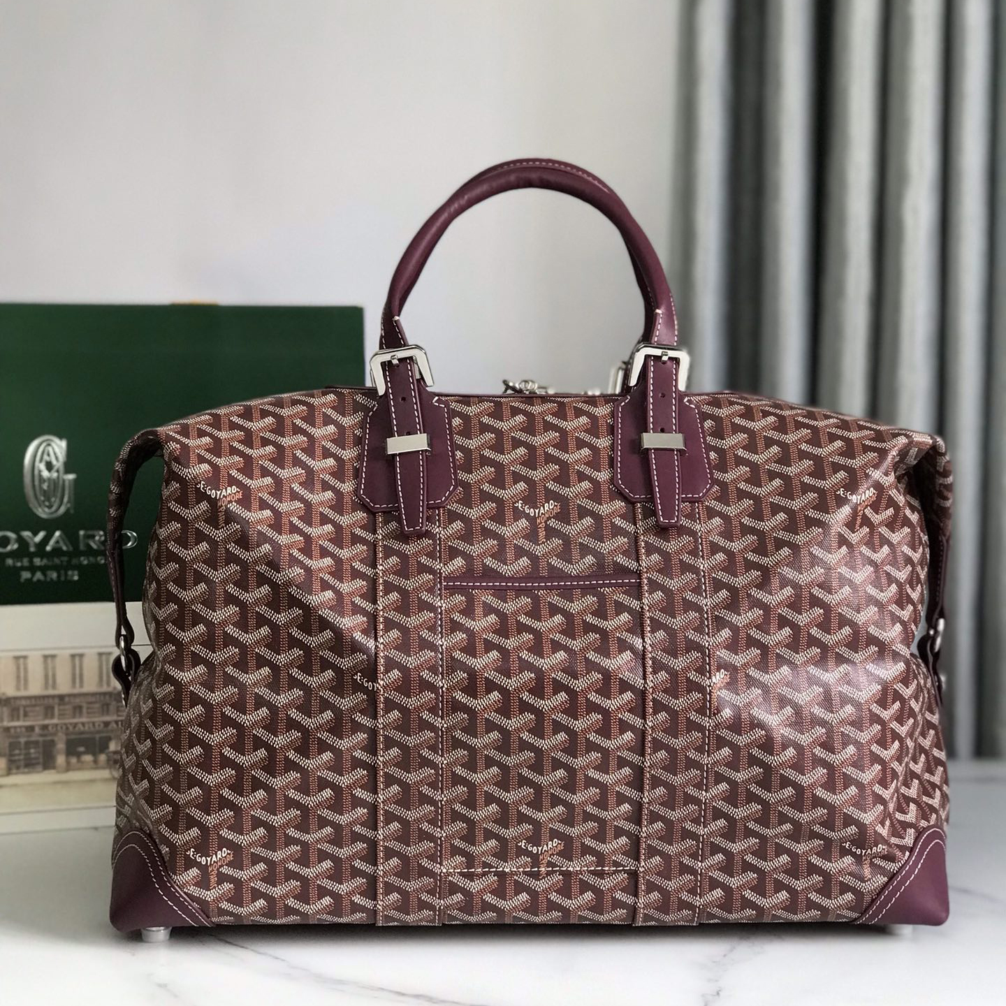 NIGO GOYARD Men's And Women's Old Flower Full Print Canvas Collocation Cowhide Shoulder Cross Handbag Travel Bag Bags #nigo75471