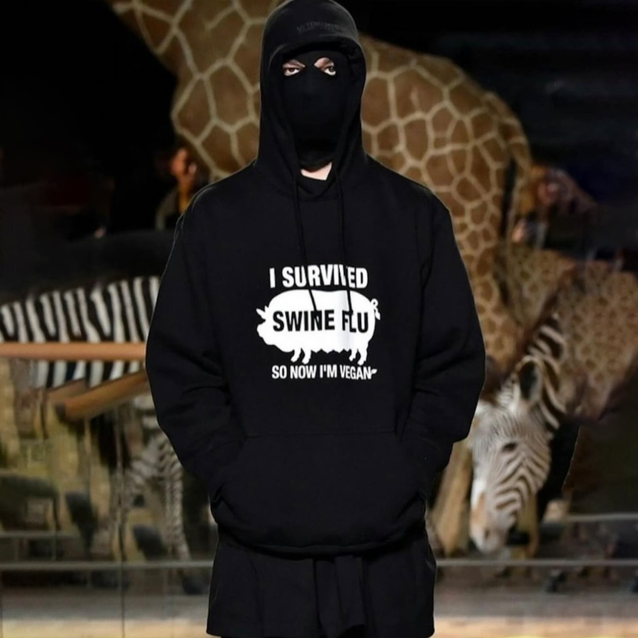 NIGO Vetements Masked Swine Flu Hoodie Embroidered Printed Pullover Hoodie Show With Men's Dark Style Vintage Trend Hooded Sweatshirt Ngvp #nigo1123