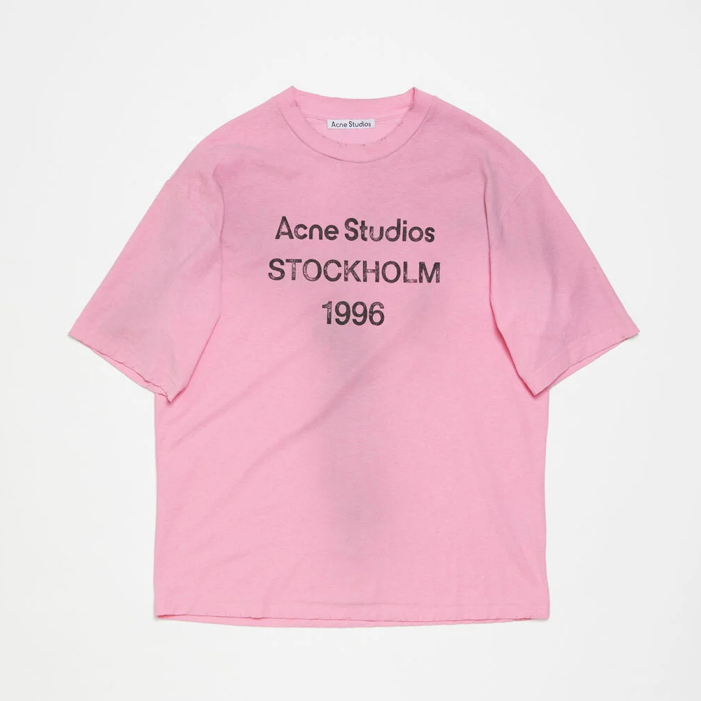 NIGO Acne Studios Men's and Women's Letter Logo Vintage Spray Paint Aged Round Neck Short Sleeve T-Shirt #nigo75473