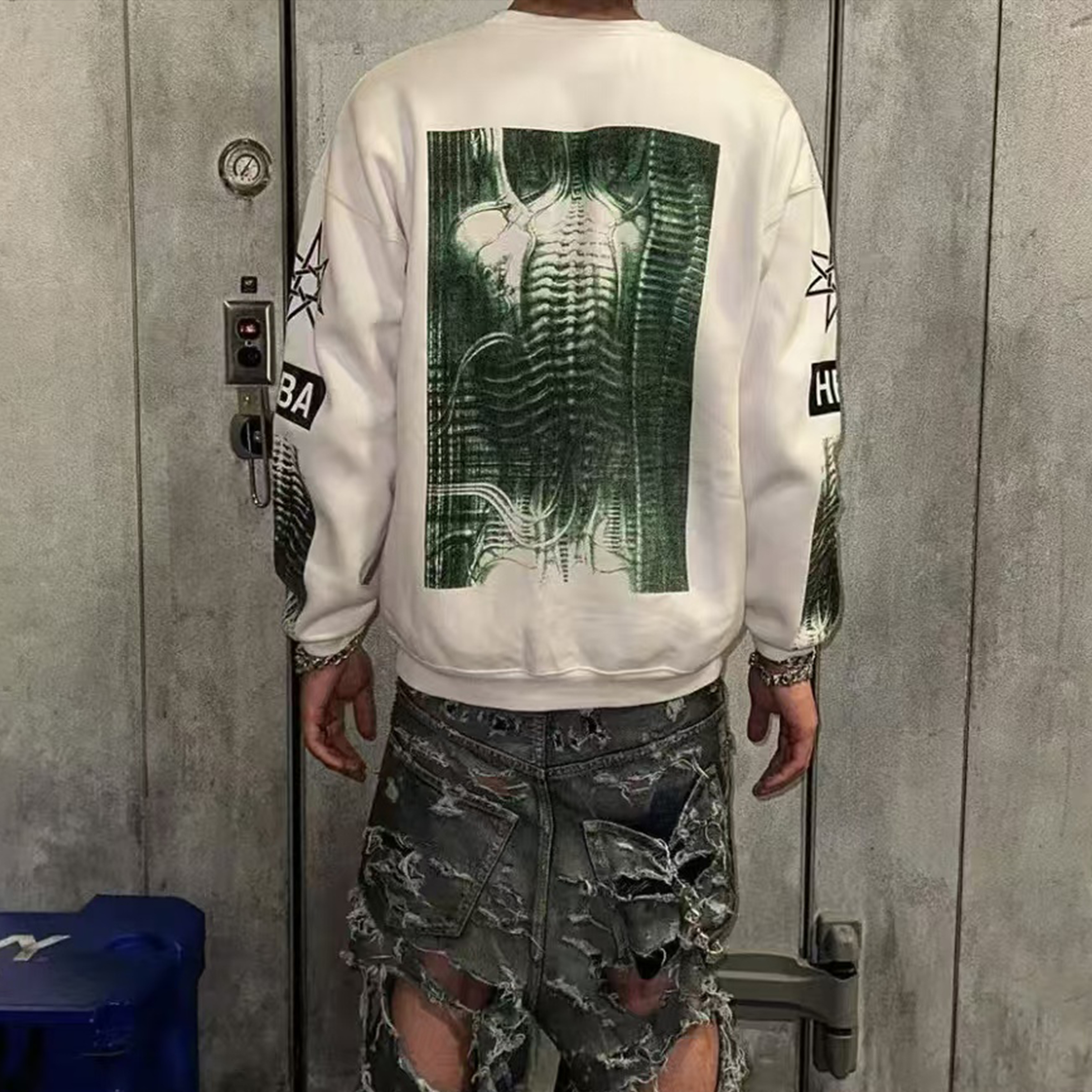 NIGO HOOD BY AIR Beige Spine Padded Hoodie Men And Women Loose Spring And Summer Fashion High Street Single Long-sleeved Bottoming T-shirt Pullover Sweatshirt Ngvp #nigo1119