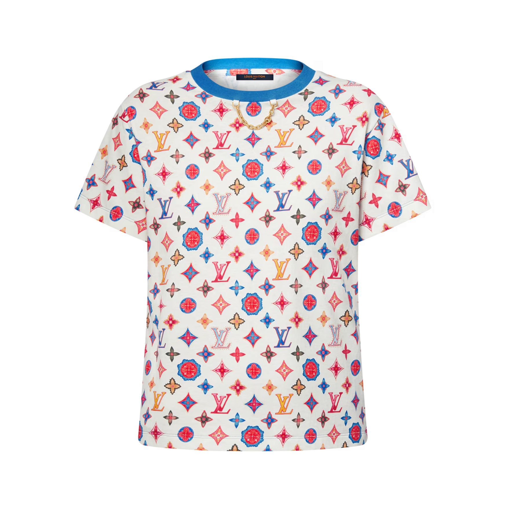 NIGO Louis Vuitton Women's Summer Logo Pattern Printed Cotton Knit Round Neck Regular Fit Short Sleeve T-Shirt #nigo75481