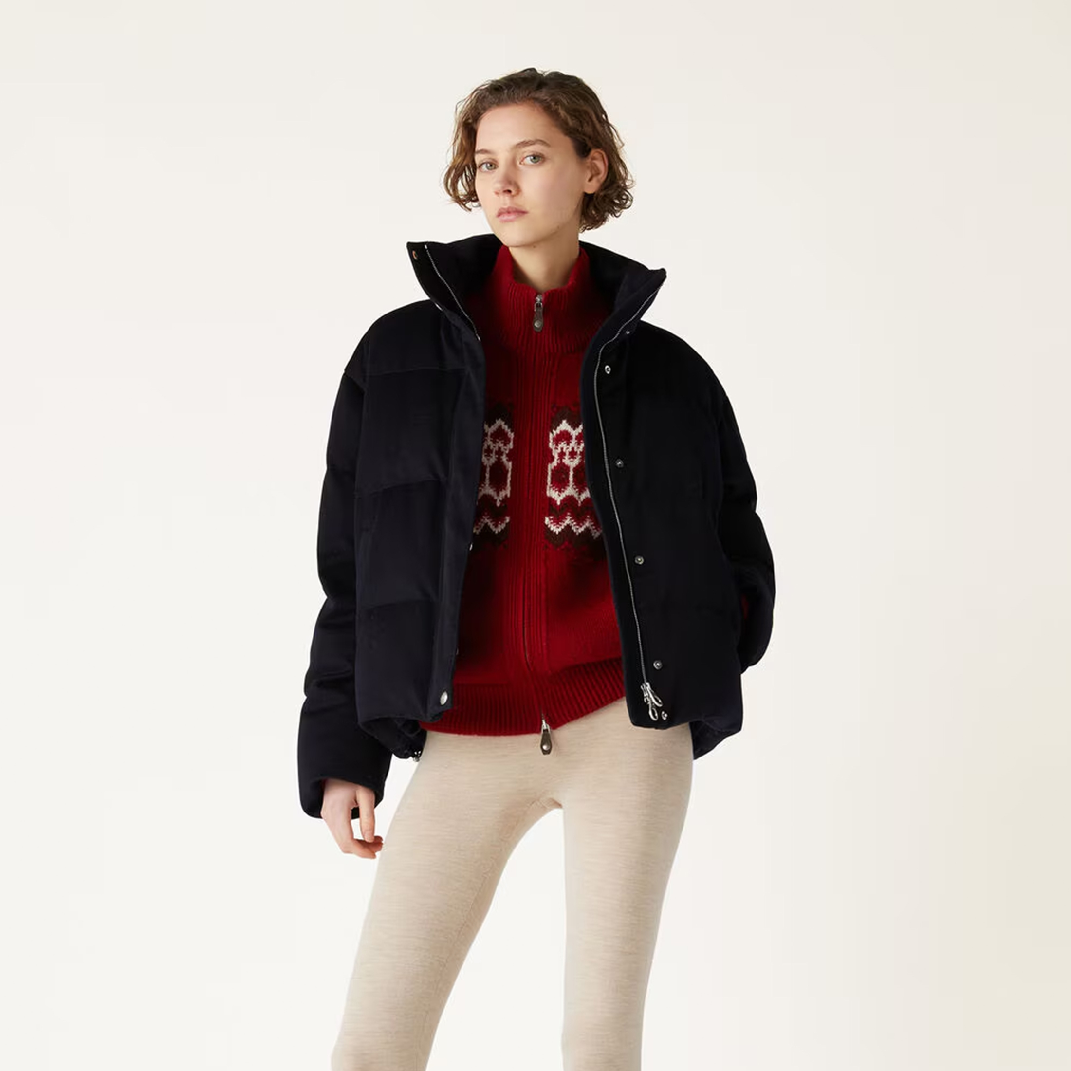 NIGO Loro Piana Women's Alpe Pile Women's Aviator Sweater Christmas Holiday Cubic Jacquard Cashmere Cardigan Knitted Sweater Ngvp #nigo9855