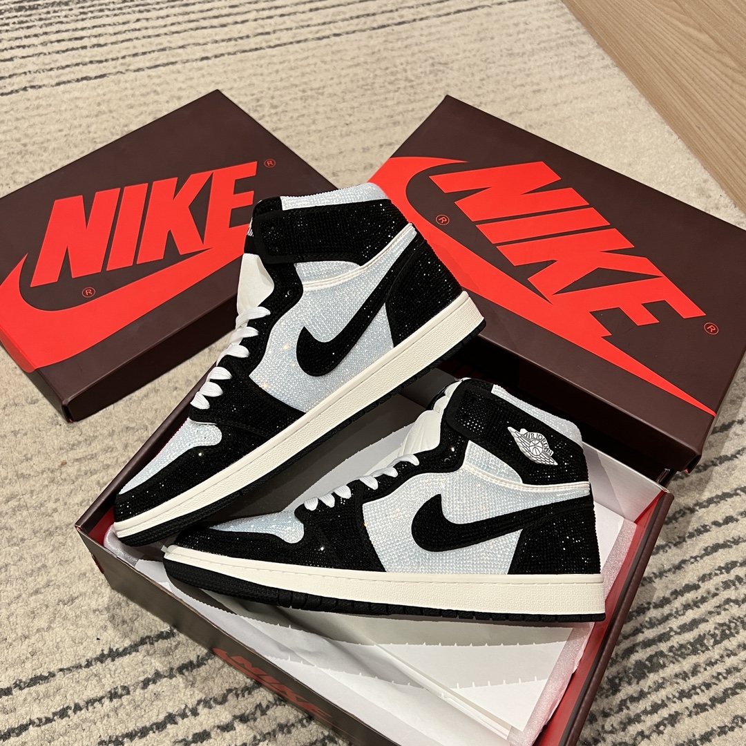 NIGO Jordan Air Jordan Men's And Women's Barb Full Diamond High Top Lace Up Flat Retro Basketball Shoes #nigo75486