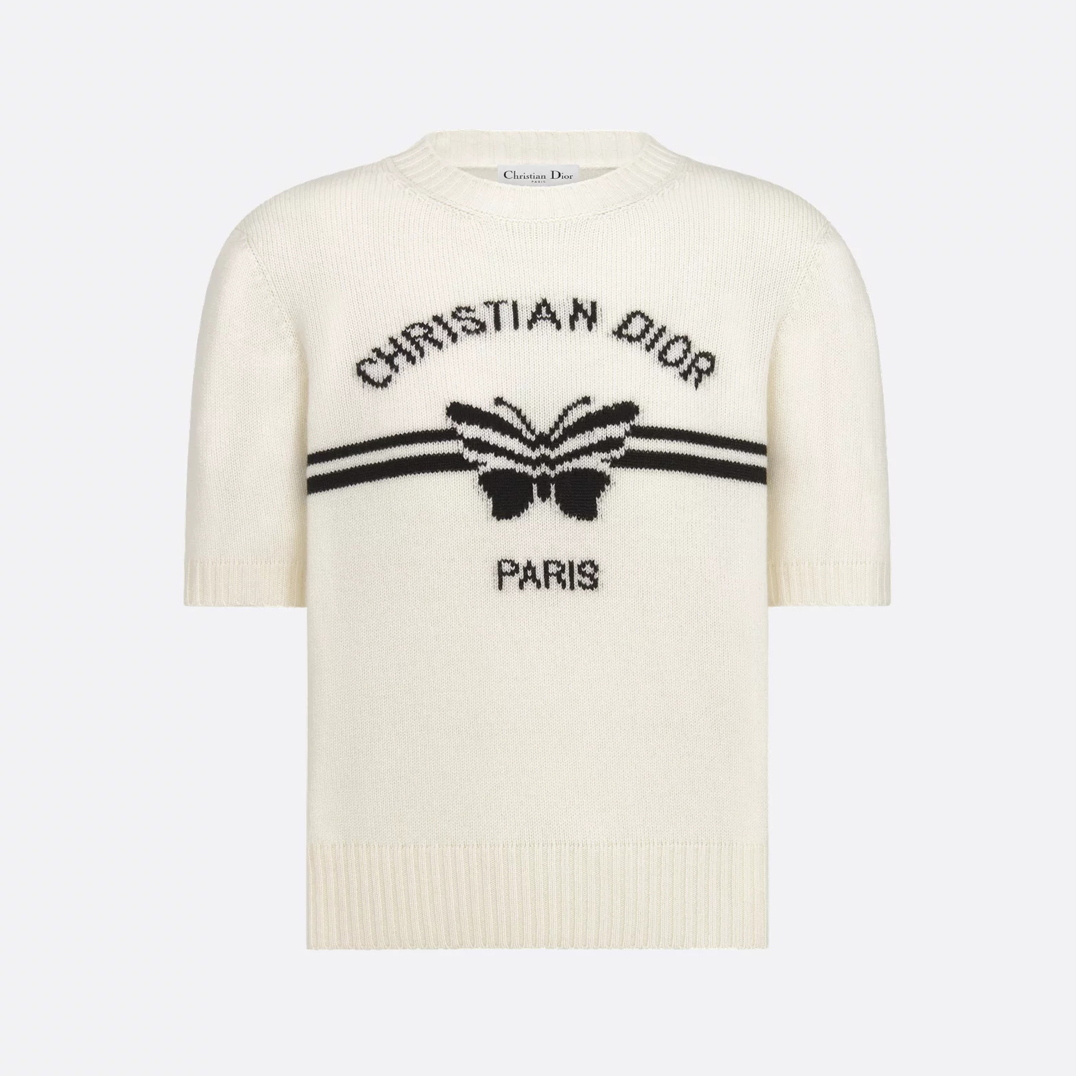 NIGO DIOR Women‘s Summer Solid Color Pattern Printed Round Neck Knit Short Sleeve Cashmere Sweater T-Shirt #nigo75482