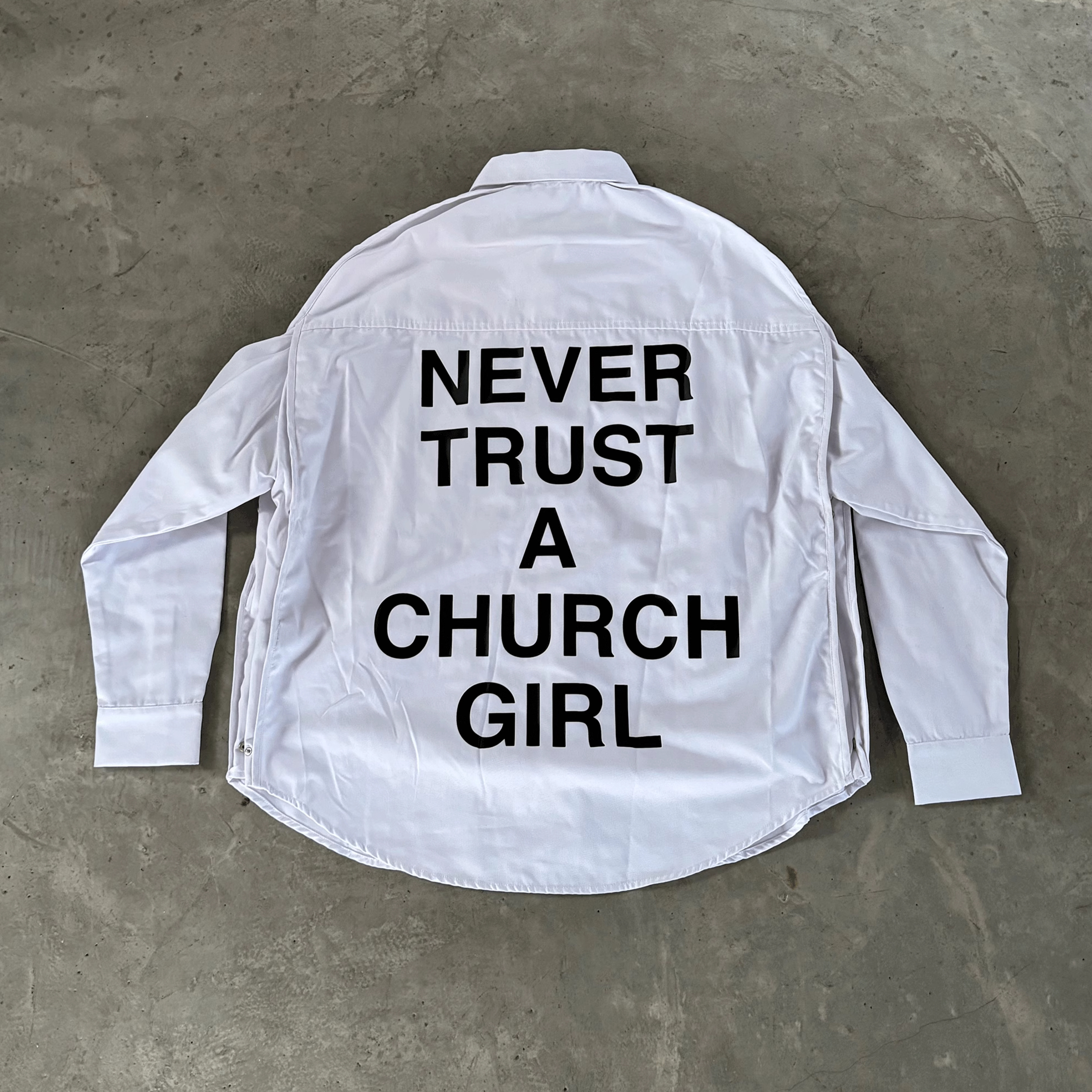 NIGO HOOD BY AIR Religious Girl Print White Casual Loose Os Shirt High Street Trend Comfortable Casual Lapel Single Breasted Shirt Top Ngvp #nigo1126