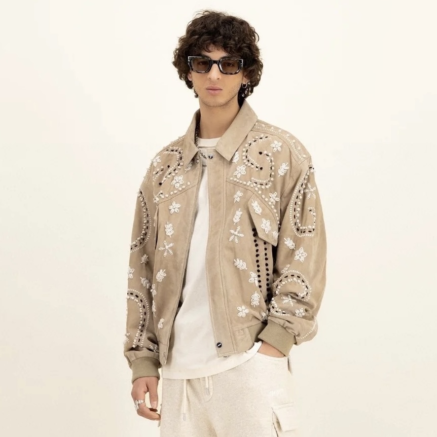 NIGO Louis Vuitton Men's Autumn And Winter Embroidered Leather Jacket Solid Color Casual Loose Long Sleeve Coat Ngvp #nigo1151