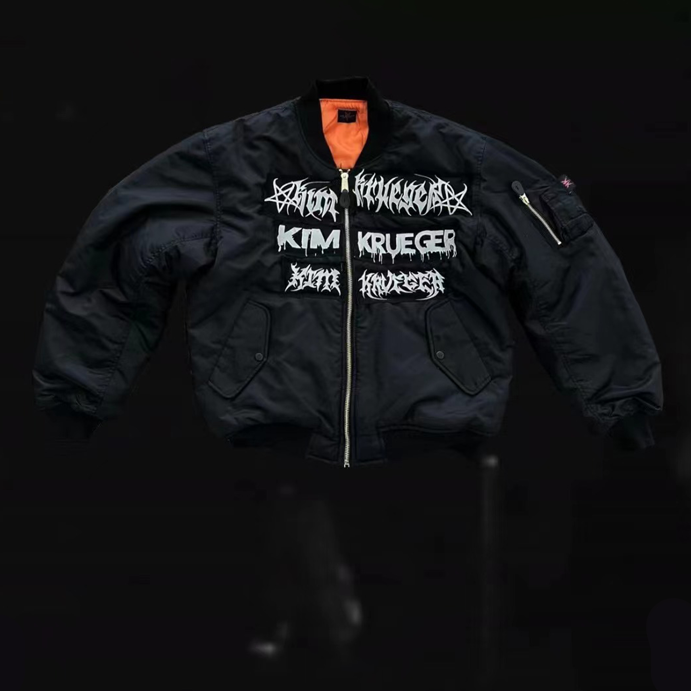 NIGO Kim Krueger Men's Embroidered Patch Nylon Loose Contour Bomber Zipper Cotton Hooded Jacket Autumn And Winter Fashion High Street Jacket Ngvp #nigo1176