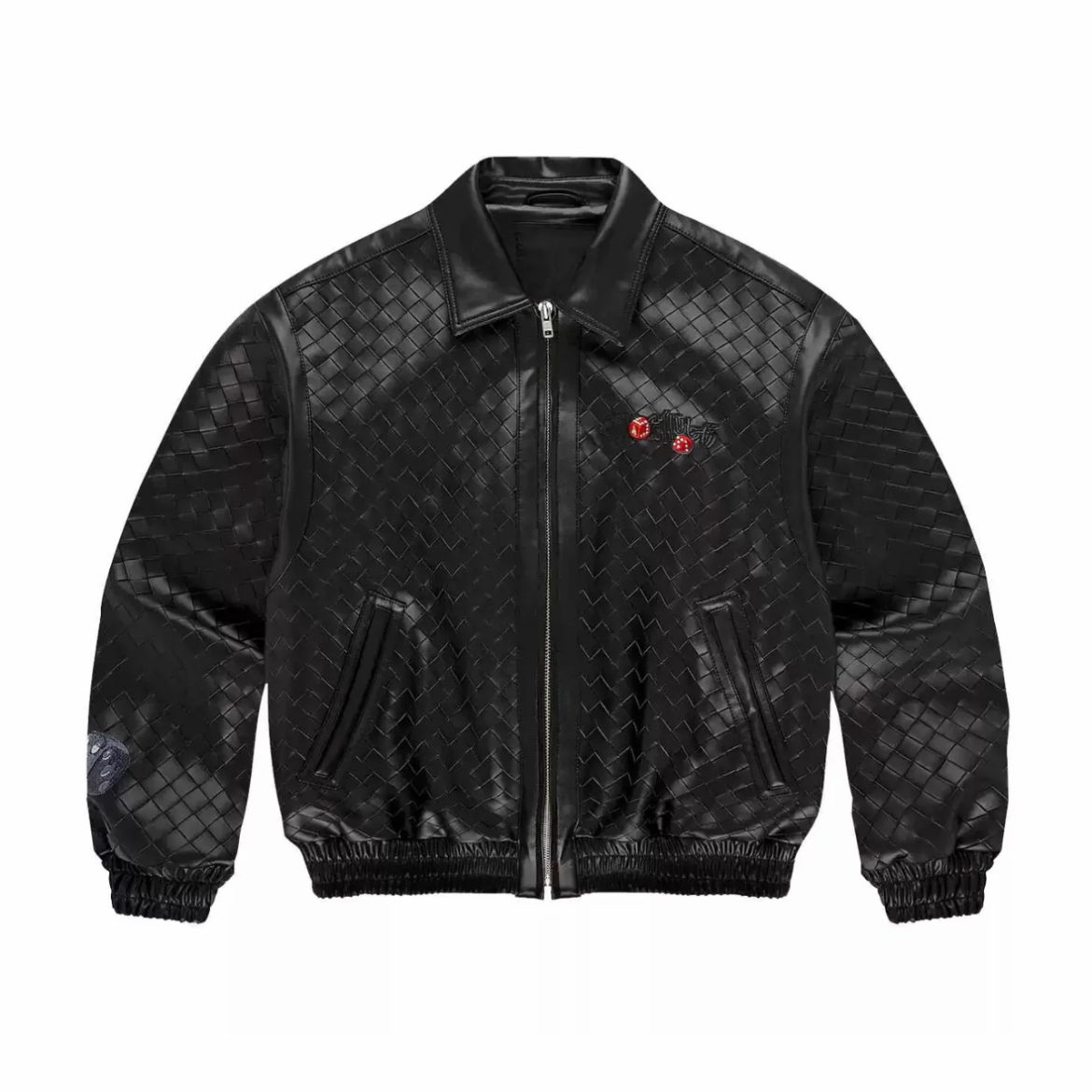 NIGO Louis Vuitton Men's Autumn And Winter Dice Embroidery Zipper Loose Solid Color Woven Leather Jacket Coat Ngvp #nigo1152