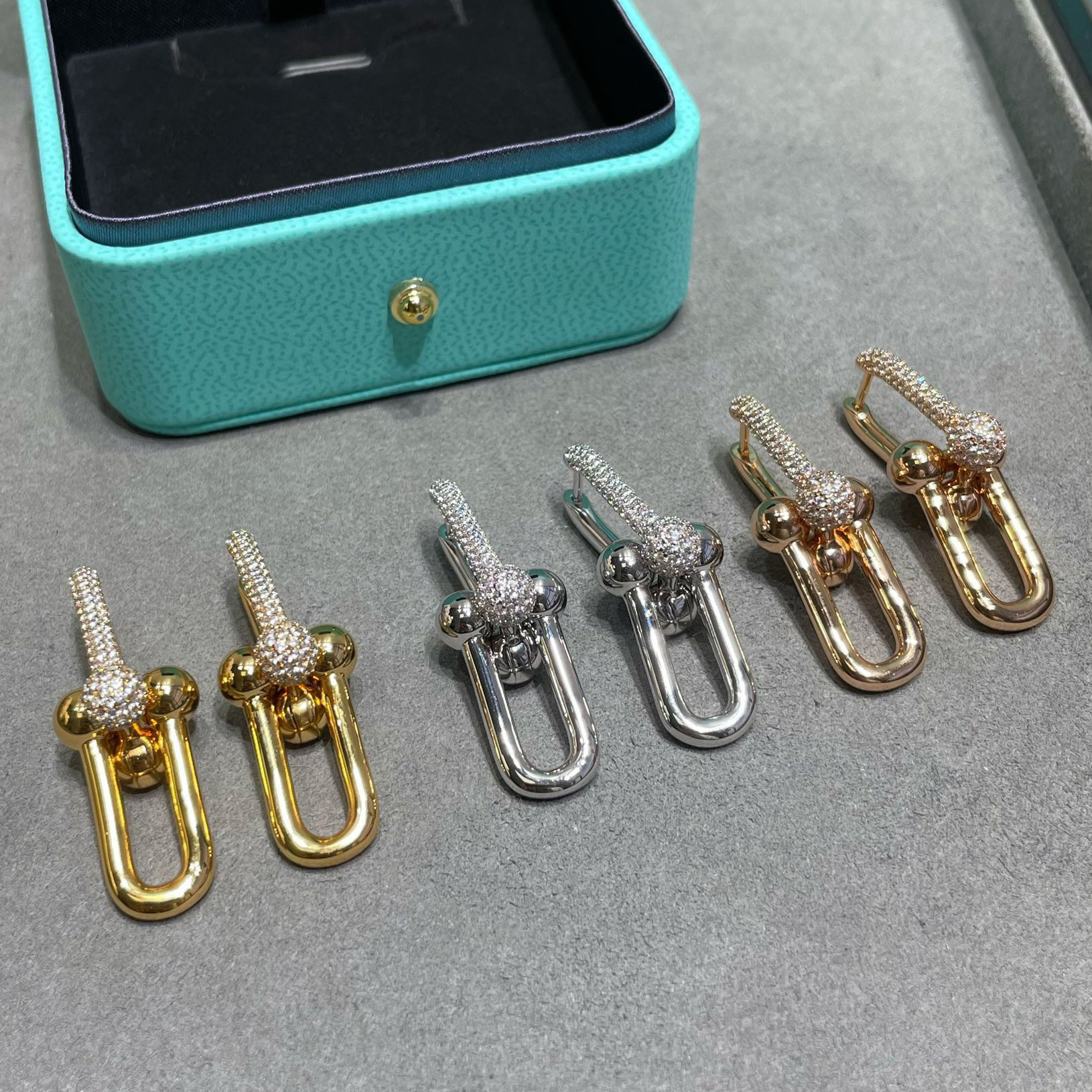 NIGO Tiffany & Co. Hardwear Collection Large Chain Link Earrings with Diamonds Fashionable Luxury Sexy Earrings Jewelry Accessories #nigo75529