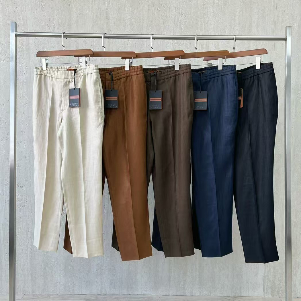 NIGO Ermenegildo Zegna Men's Spring And Summer Solid Color Casual Comfortable Elastic Waist Trousers Pants #nigo75522