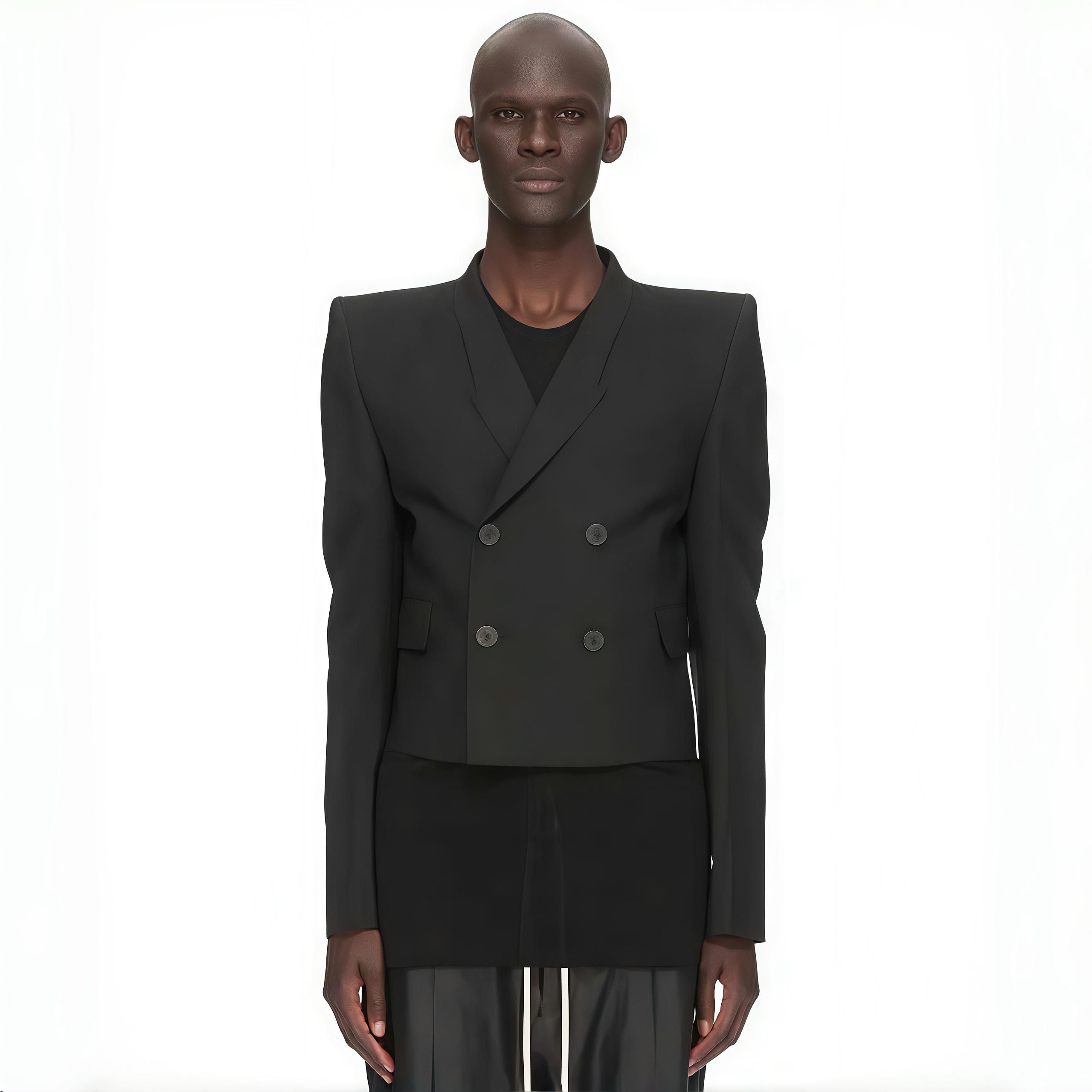 NIGO Rick Owens Men's Shoulder Padded Suit Spring And Autumn Fashion Casual High Street Double-breasted Lapel Trend Short Jacket Ngvp #nigo9836