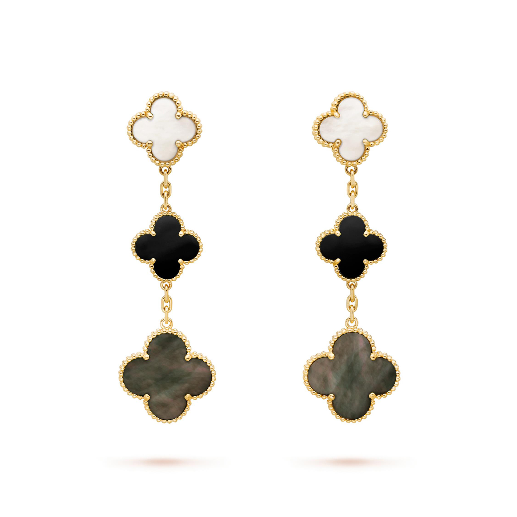 NIGO Van Cleef&Arpels Women's Fashion Clover Pattern Three Flowers Vintage Earrings Jewelry #nigo75528