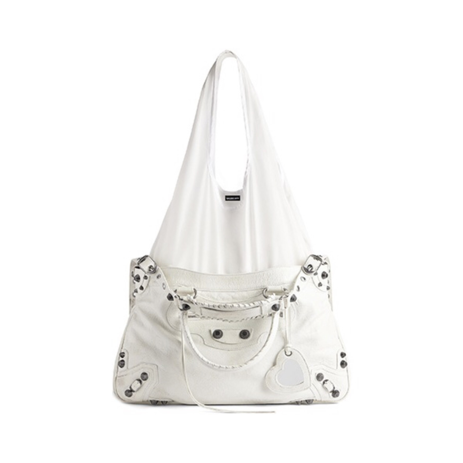 NIGO Balenciaga Women‘s Solid Color Detachable Adjustable Shoulder Strap Doing Old Silver Accessories Lambskin Spell Nylon Shopping Bag Tote Bags #nigo75523
