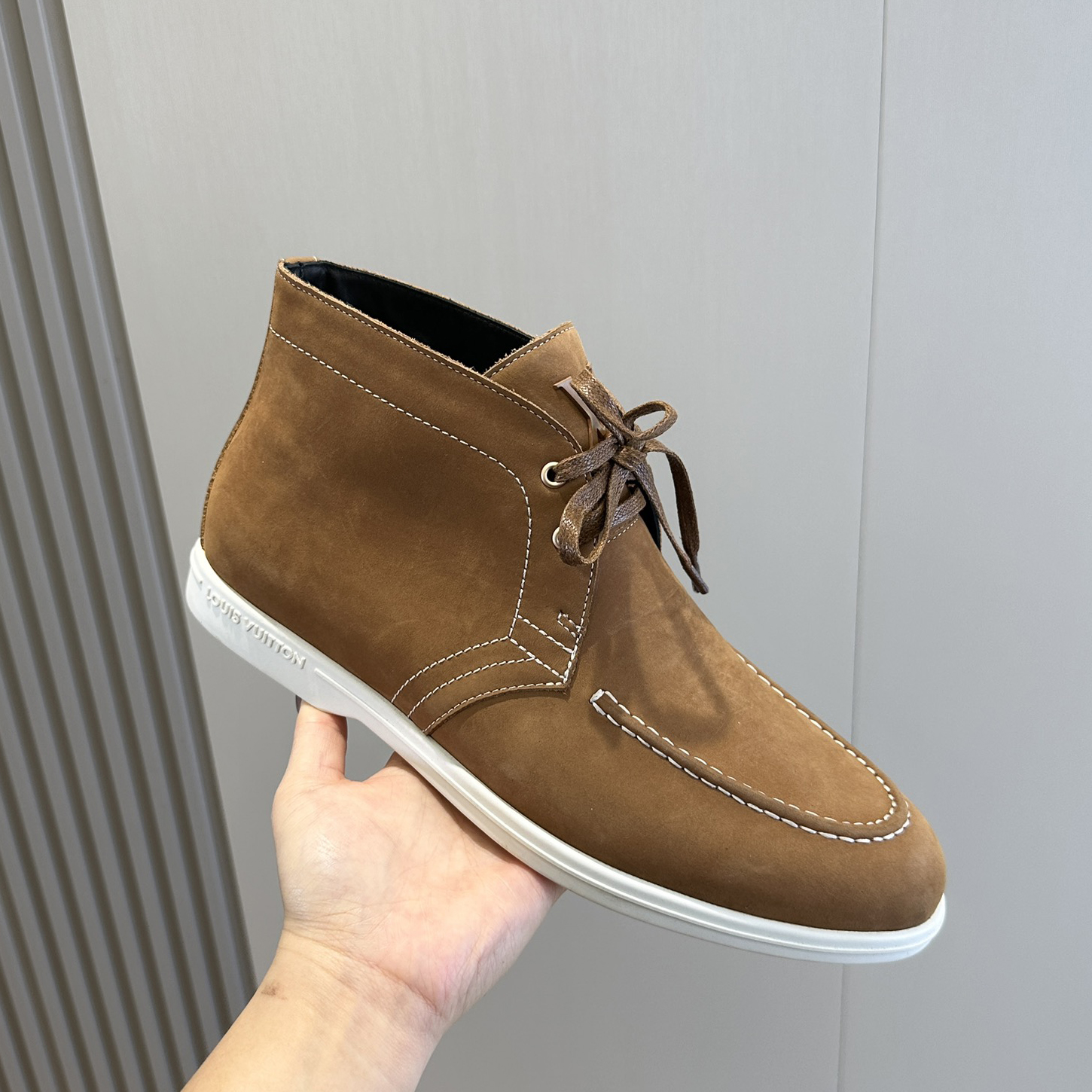 NIGO Louis Vuitton Estate Men's Autumn and Winter Solid Color Suede Leather Lace-up Simple Short Boots Shoes #nigo75553